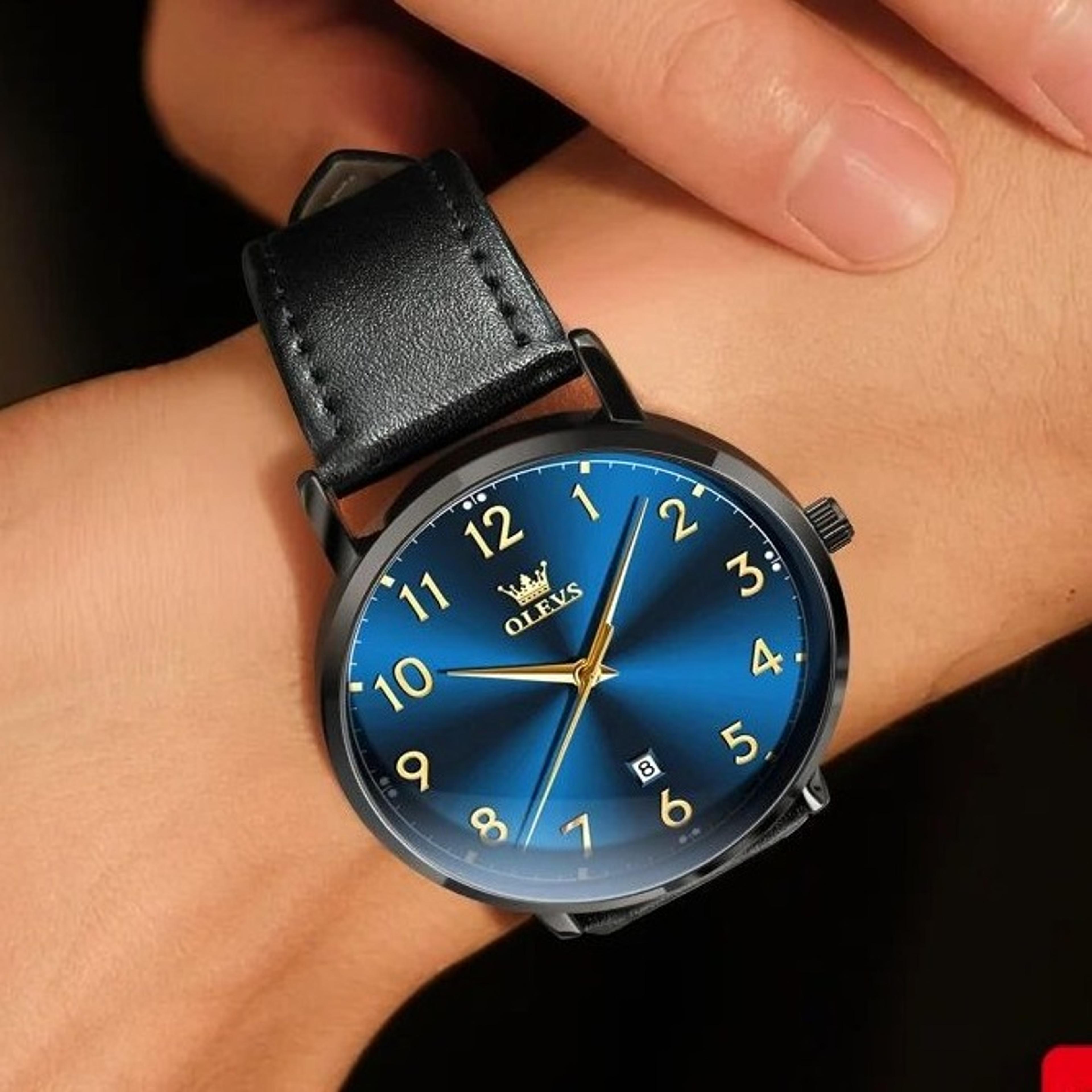men's minimalist quartz watch – automatic date display and clean fashion styling for everyday attire, workwear & gifts