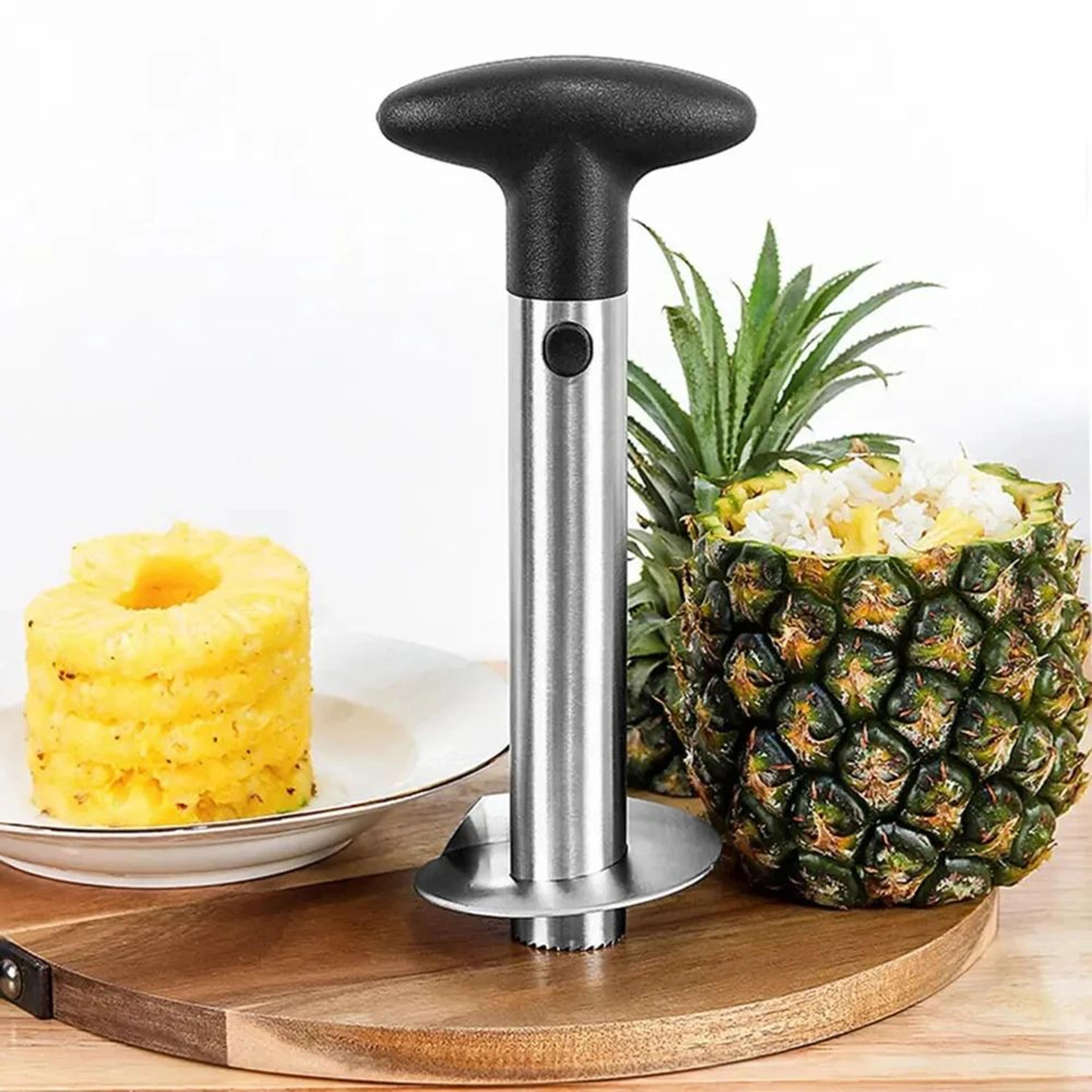pineapple corer & slicer – 304 stainless steel fruit tool with ergonomic grip for easy spiral rings and party servings