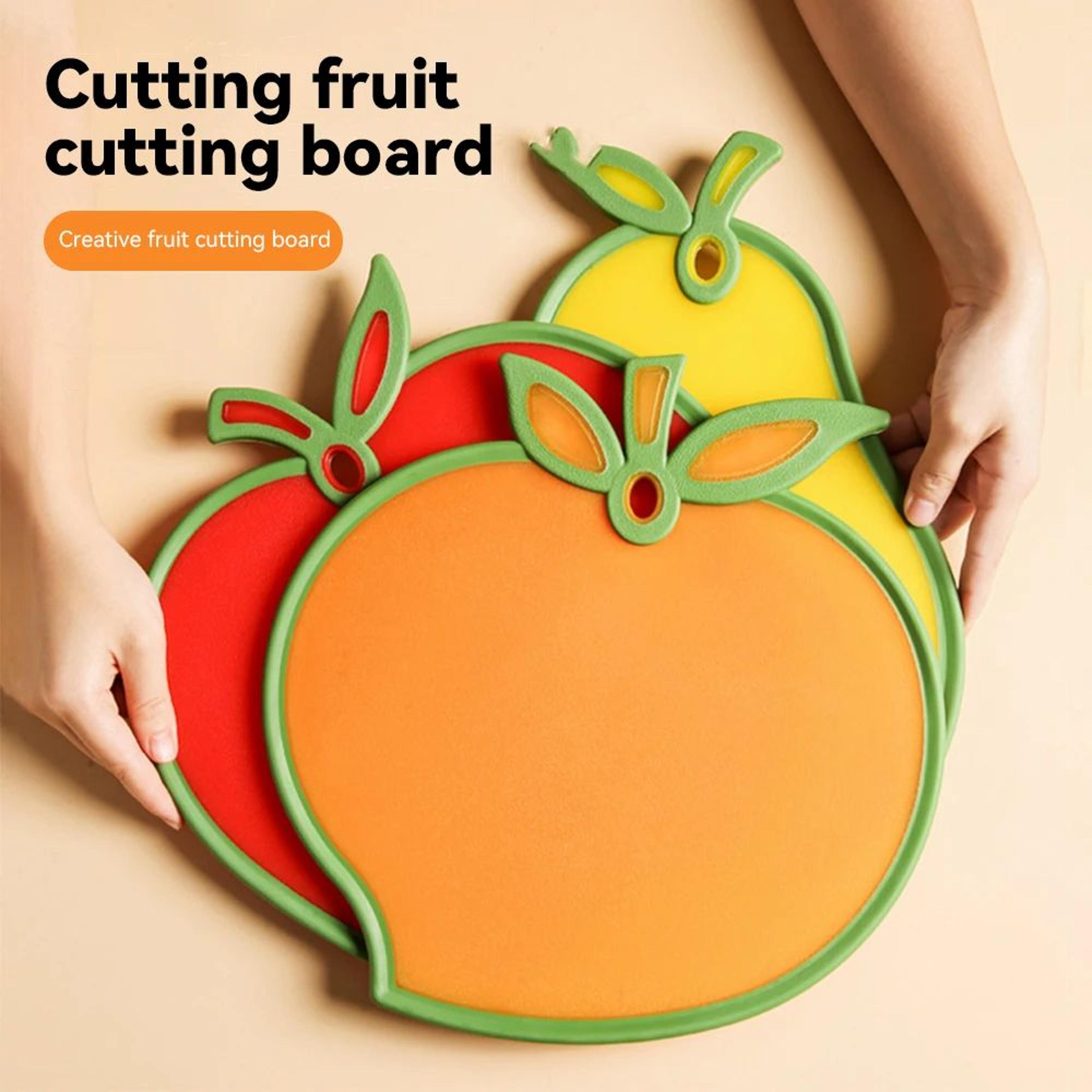 fruit shape cutting board – reversible pp chopping surface with non-slip edge for vegetables, cheese and daily serving