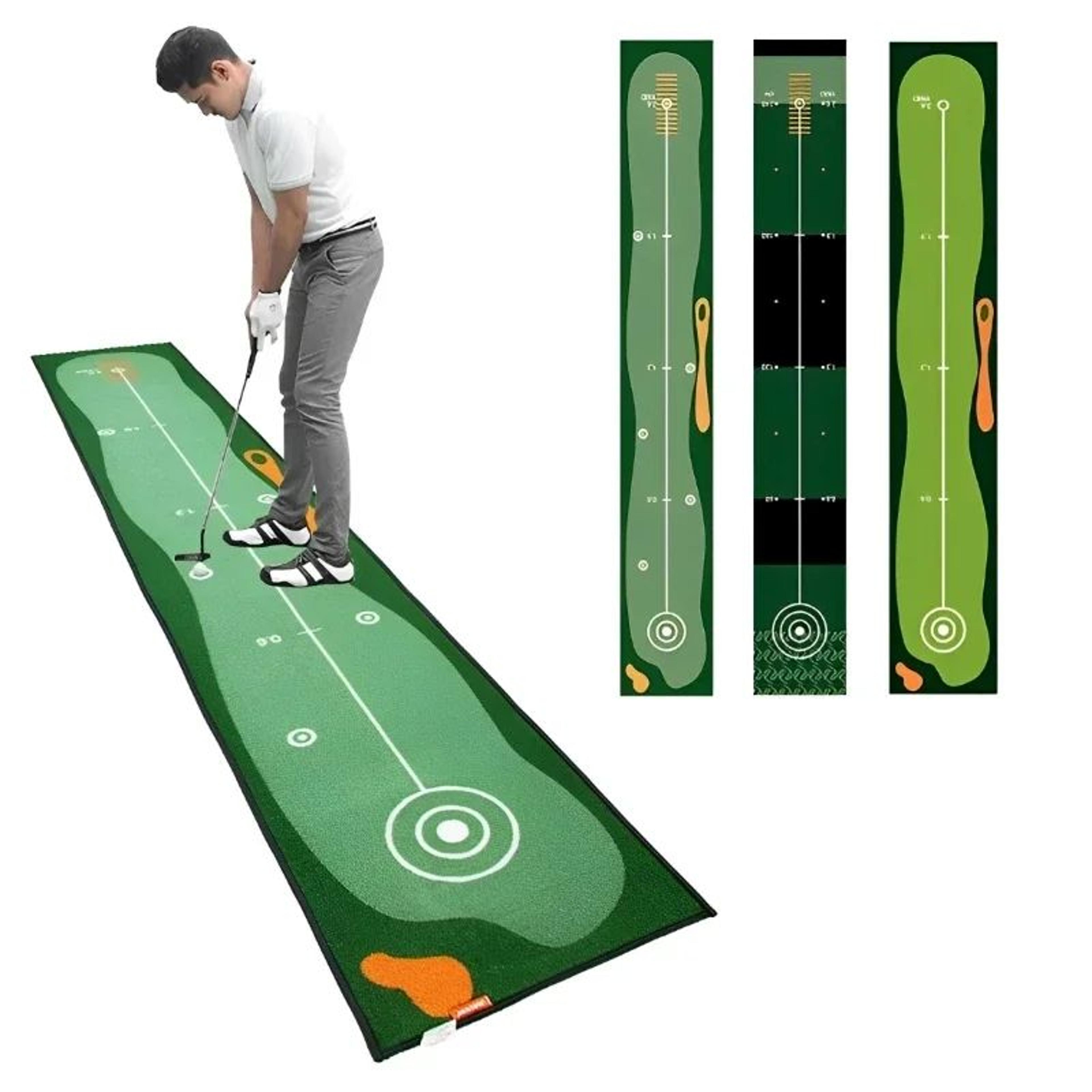 golf putting practice mat – 19.69 x 118.11 in washable anti-slip training carpet for indoor, outdoor and home practice