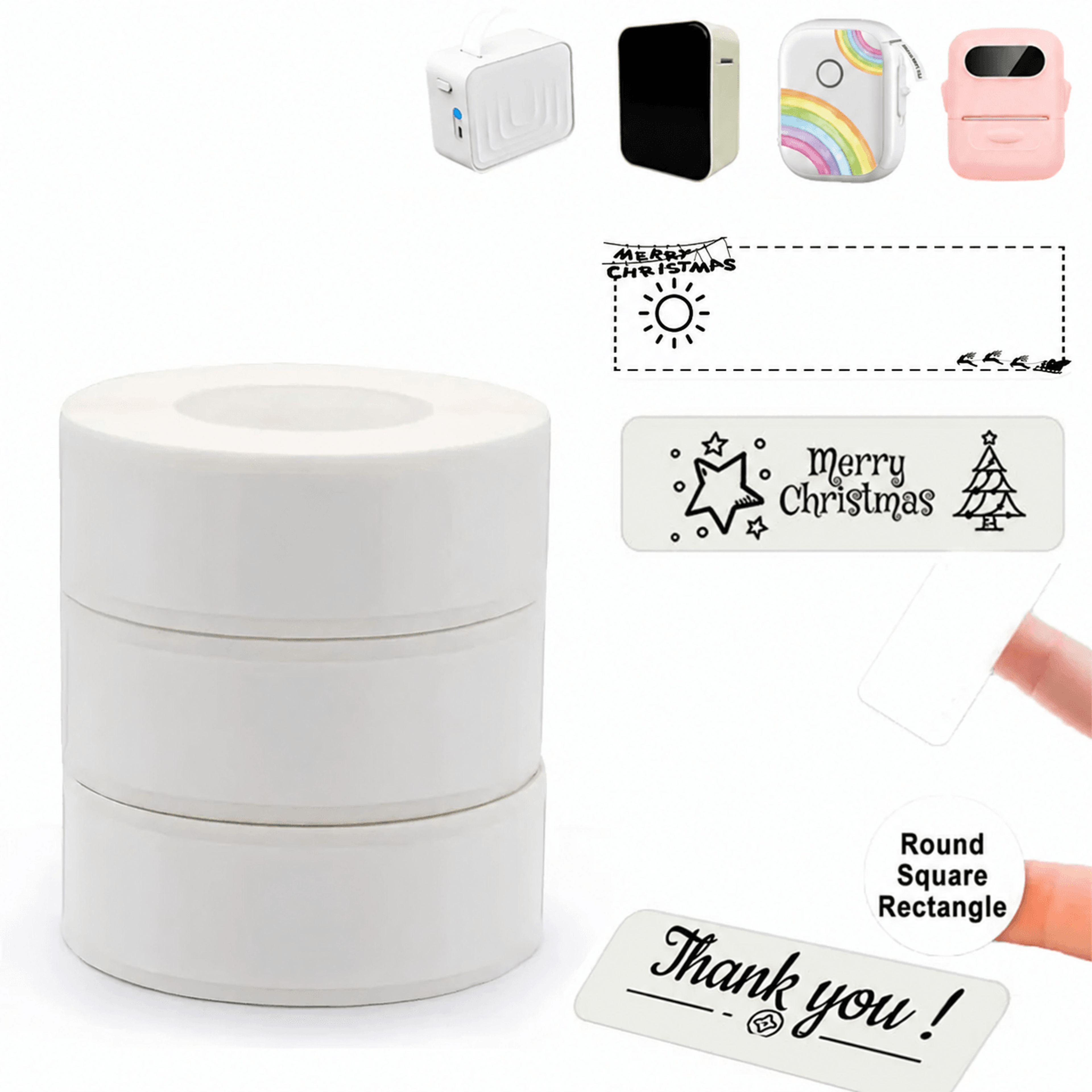 thermal label paper – self-adhesive sticker roll for p15, p12, m1, d110 & p50 printers, home & office storage labeling