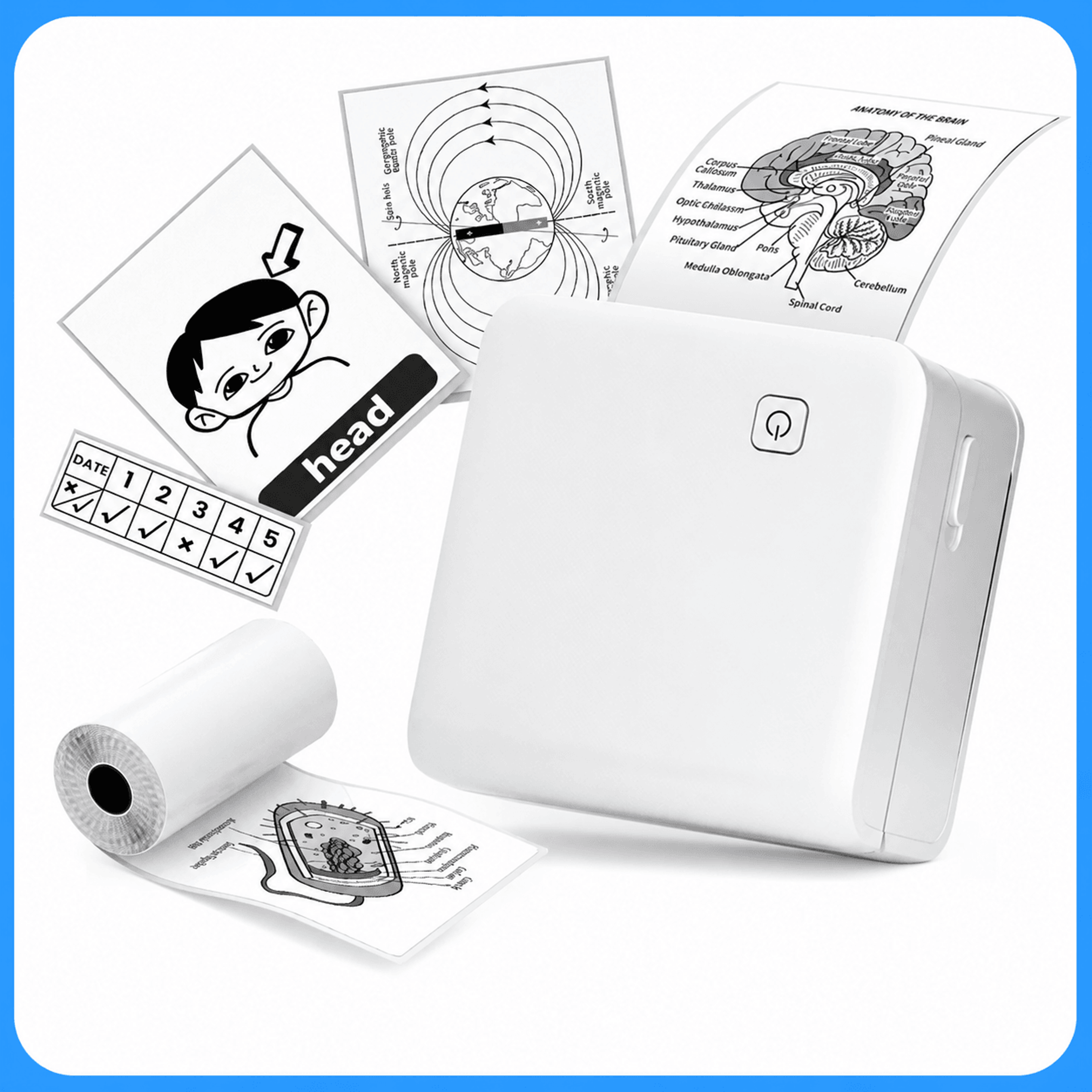 300 dpi pocket thermal printer – bluetooth mini photo and sticker printer for study notes, journals, work & diy crafts