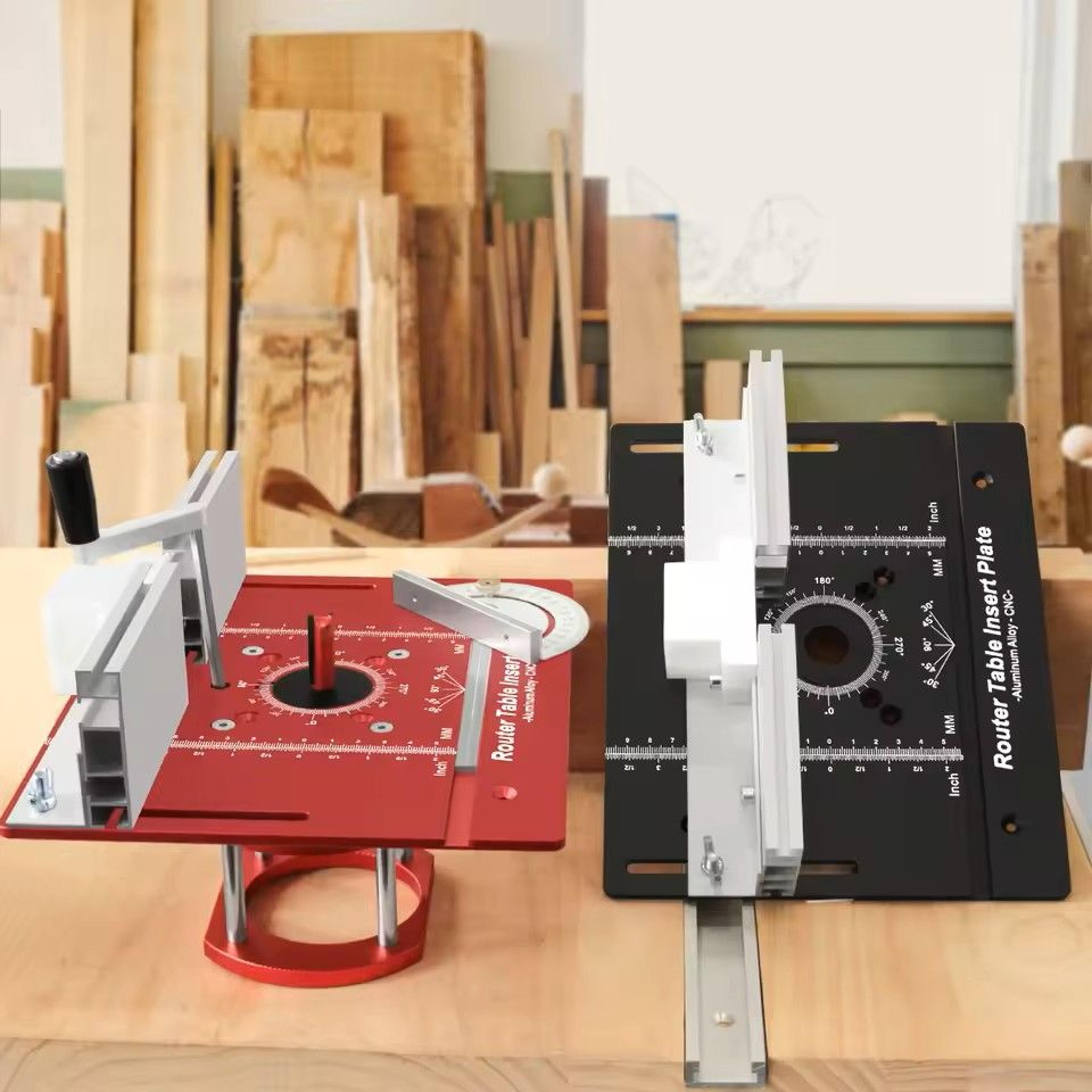 new router table insert plate set with router lifts – for woodworking slotting, trimming, chamfering