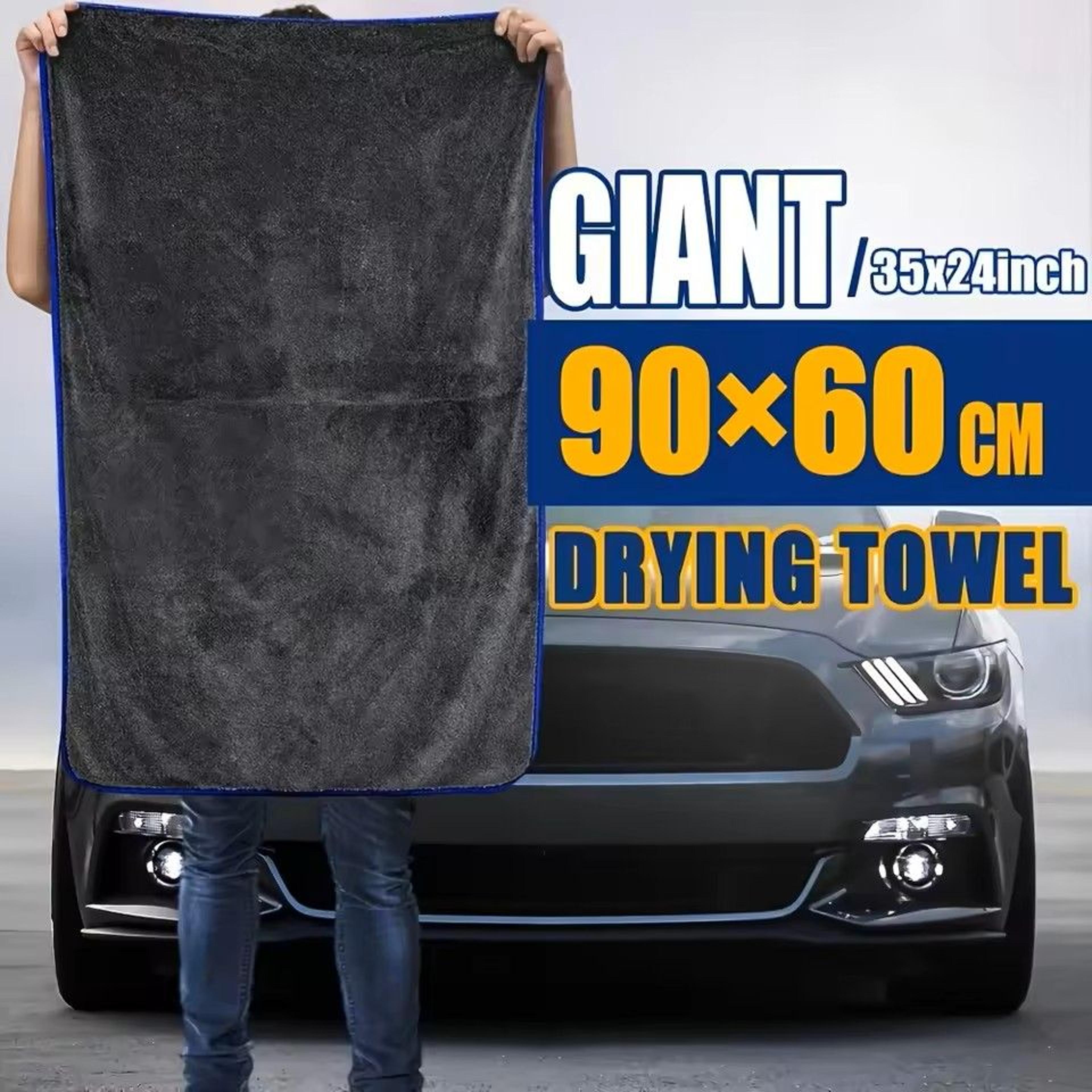 1pc extra large car towel 24x35 inches – super absorbent, no-shed, streak-free, fast drying for auto detailing