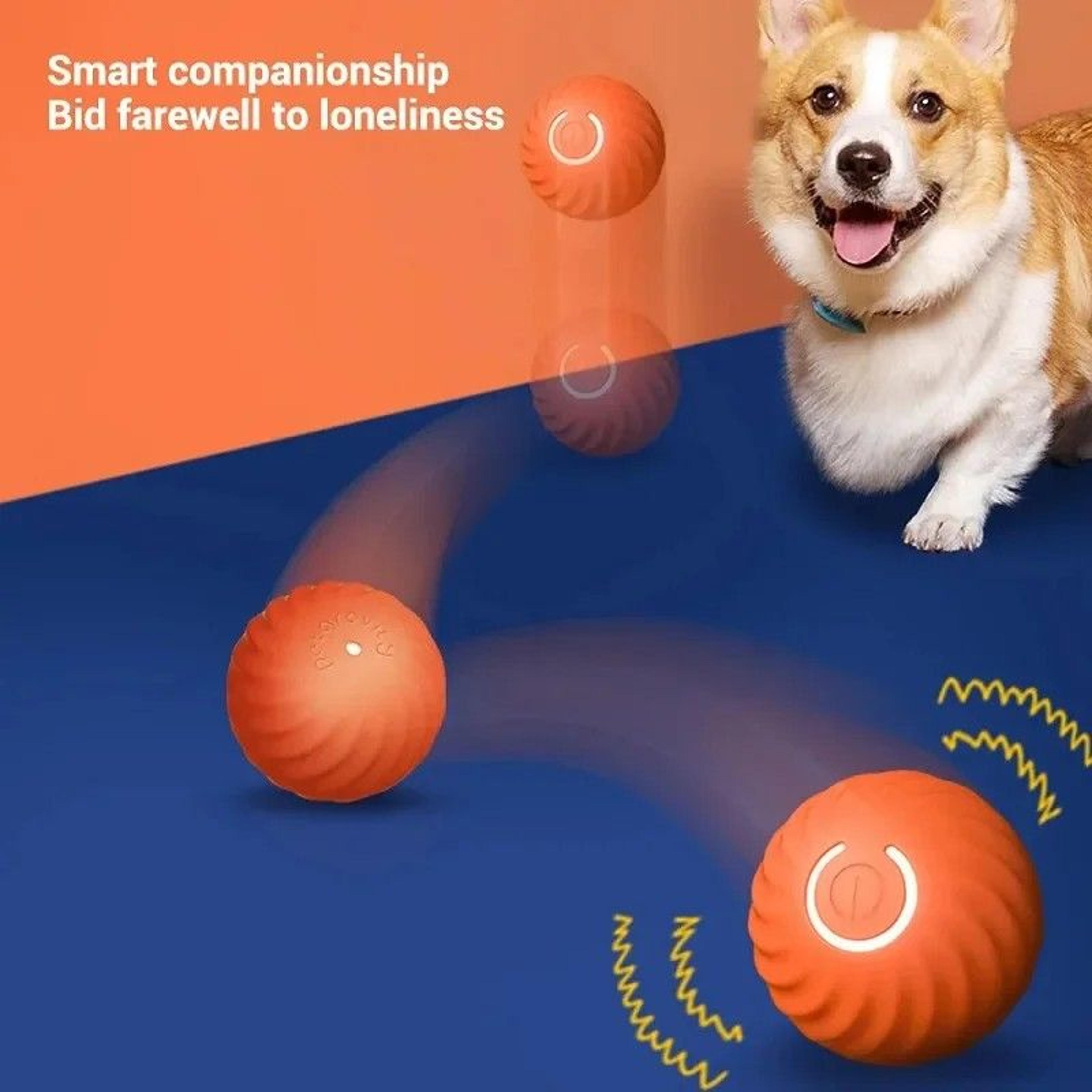 smart usb rechargeable dog toy ball – automatic rolling & bouncing motion | interactive chew toy for active puppies & do