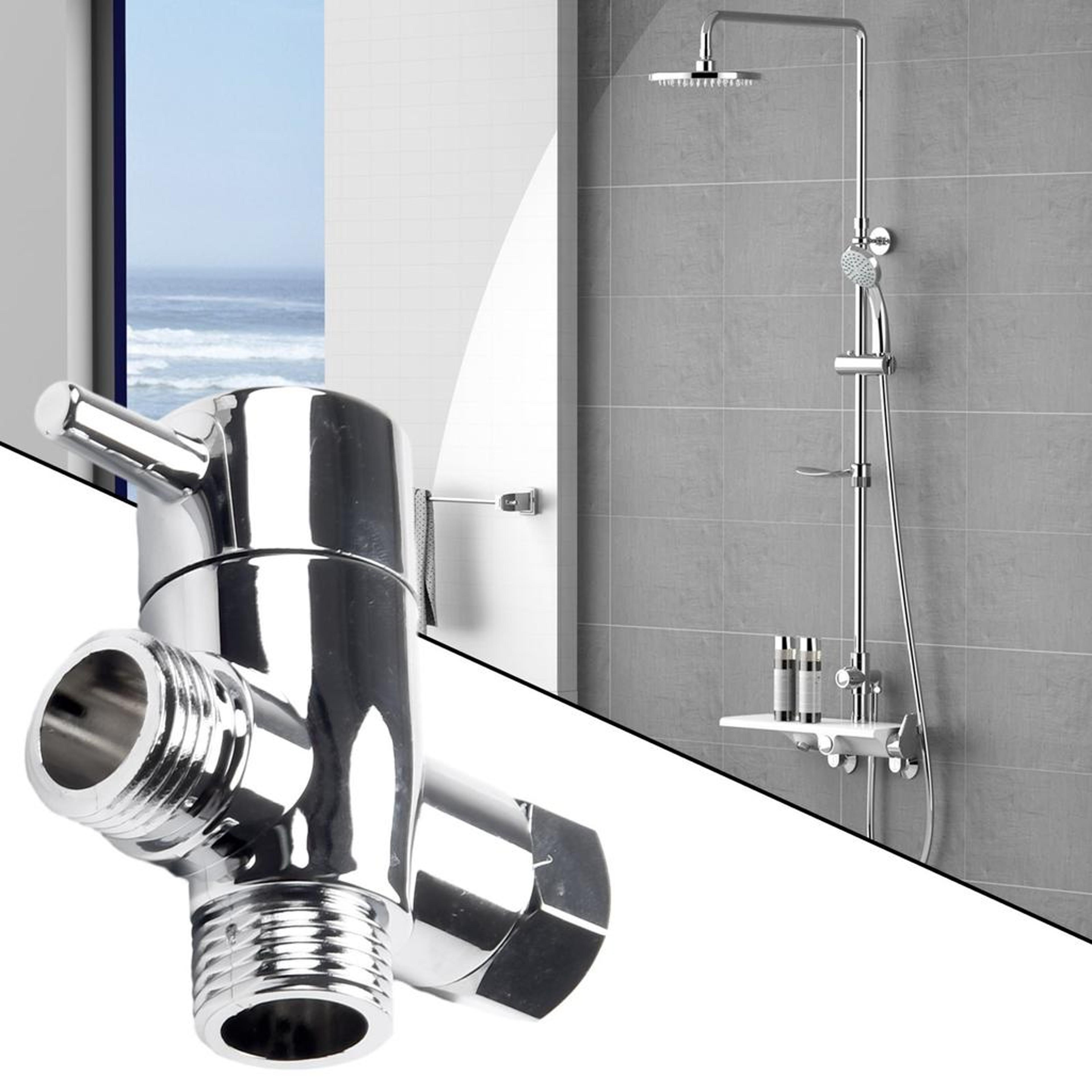 3-way shower diverter valve g1/2 – universal triple-function switch adapter for handheld & fixed shower heads