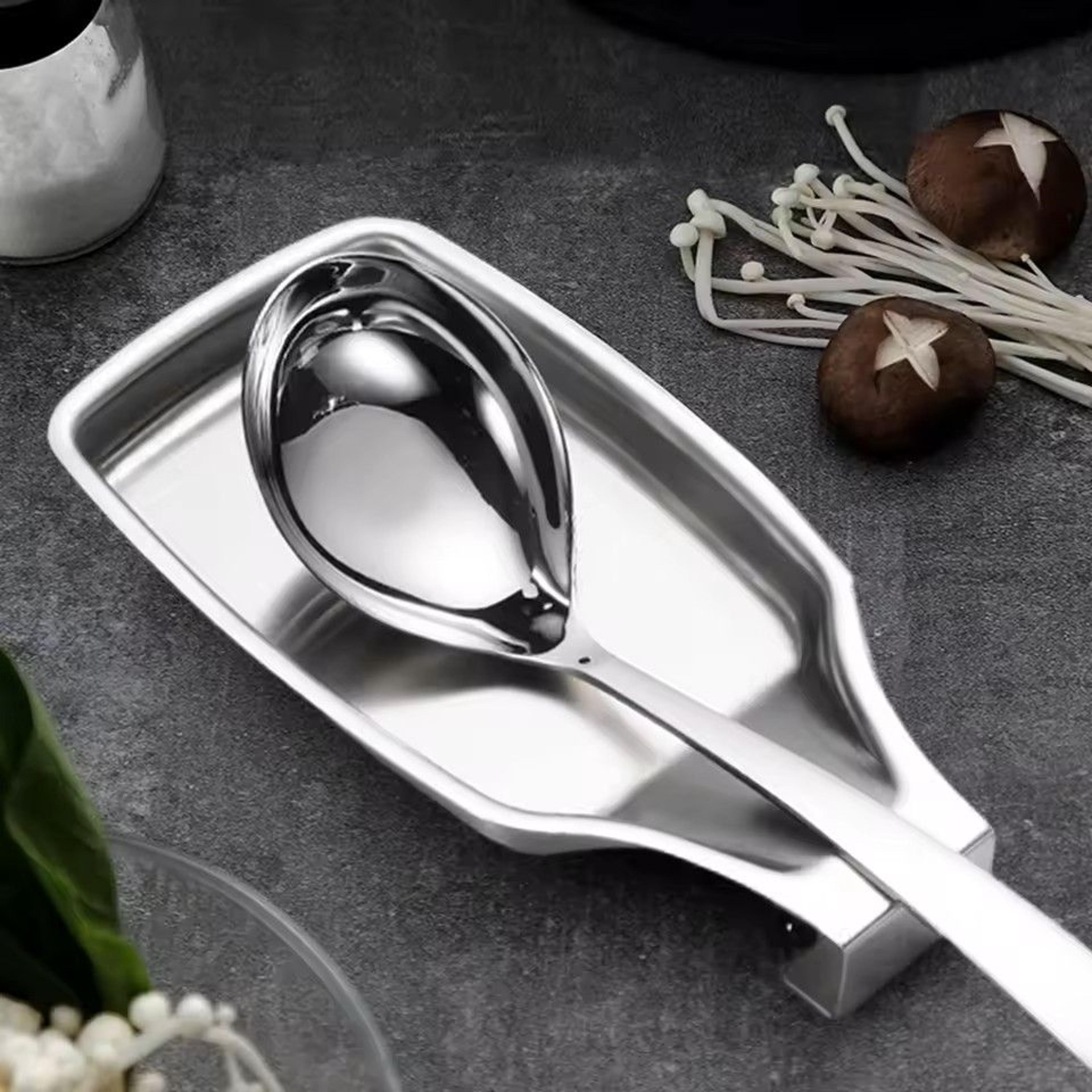stainless steel spoon rest – heavy-duty, durable & perfect for stove-top cooking