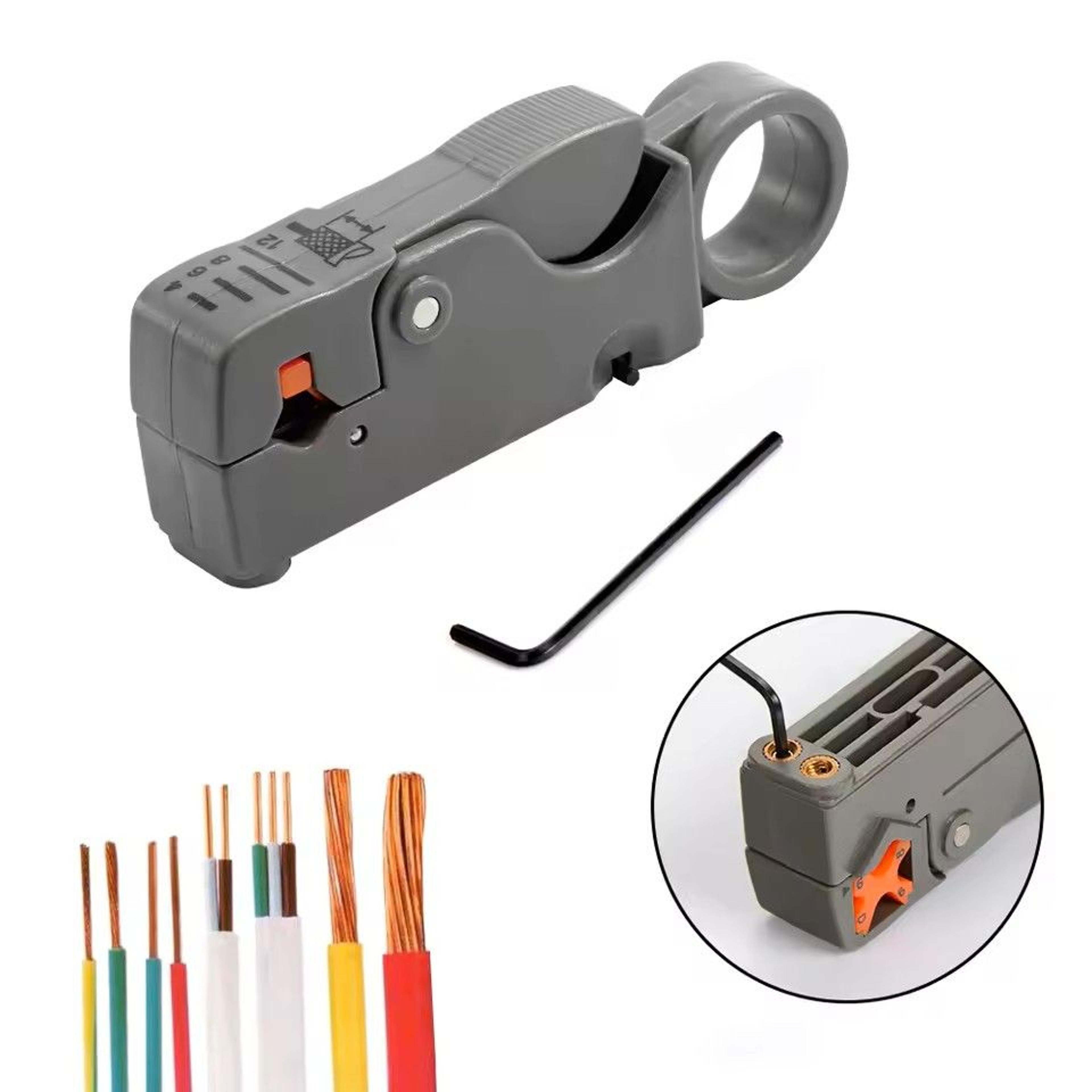 insulated wire stripping pliers – stainless steel cable stripper with built-in hexagon wrench (electrical maintenance to