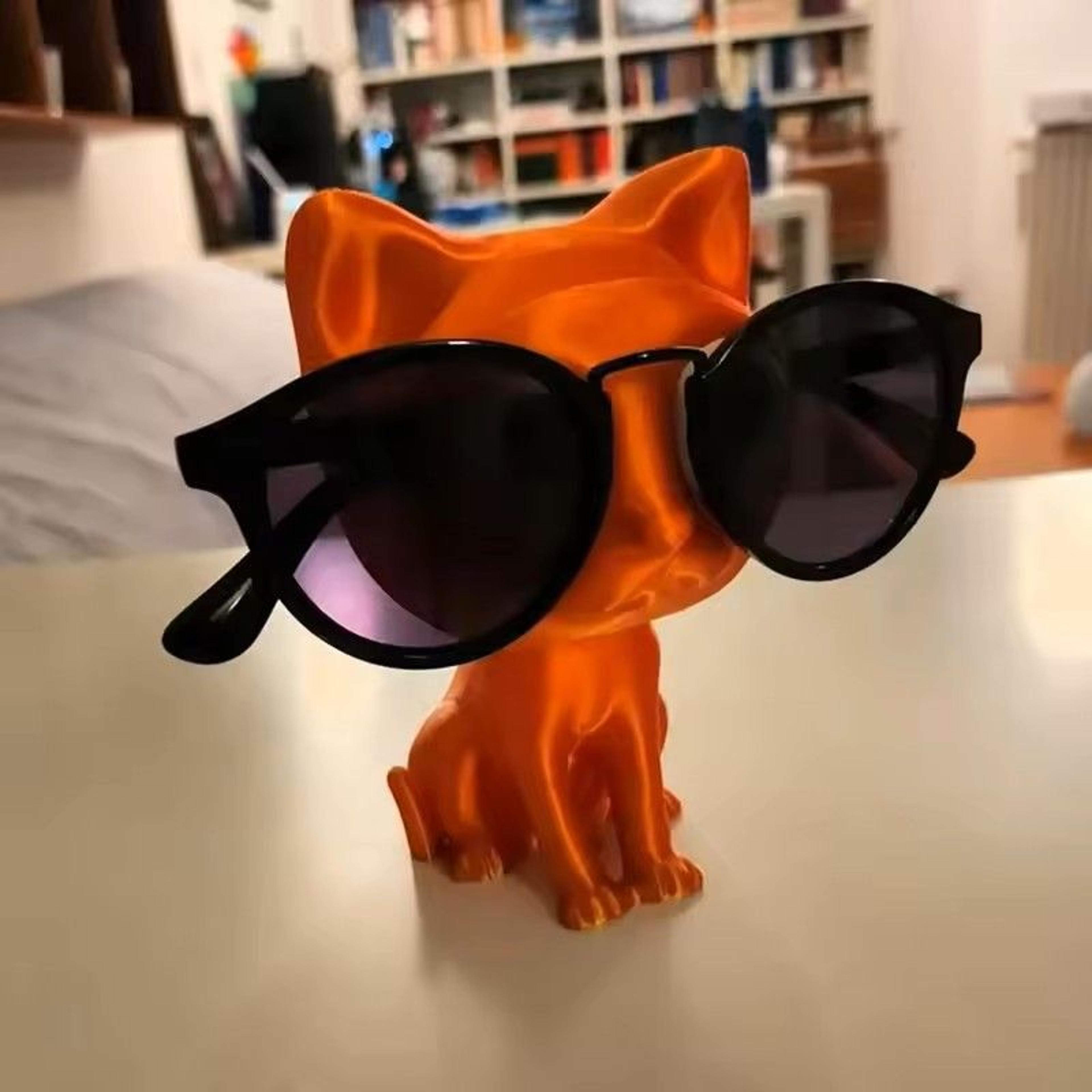 cat shaped glasses holder stand – eyeglasses & sunglasses display rack for desk or nightstand