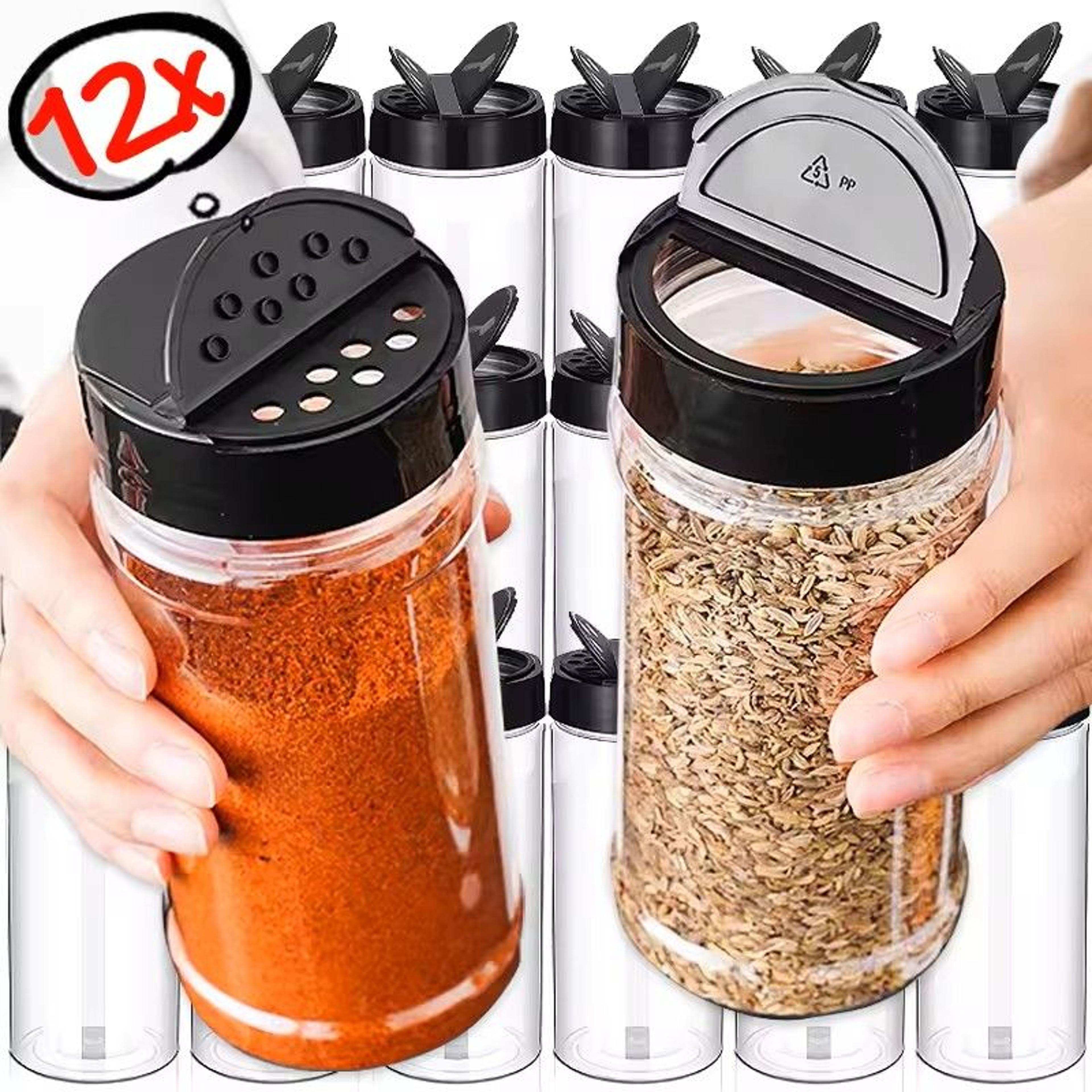 plastic spice jars with shaker lids
