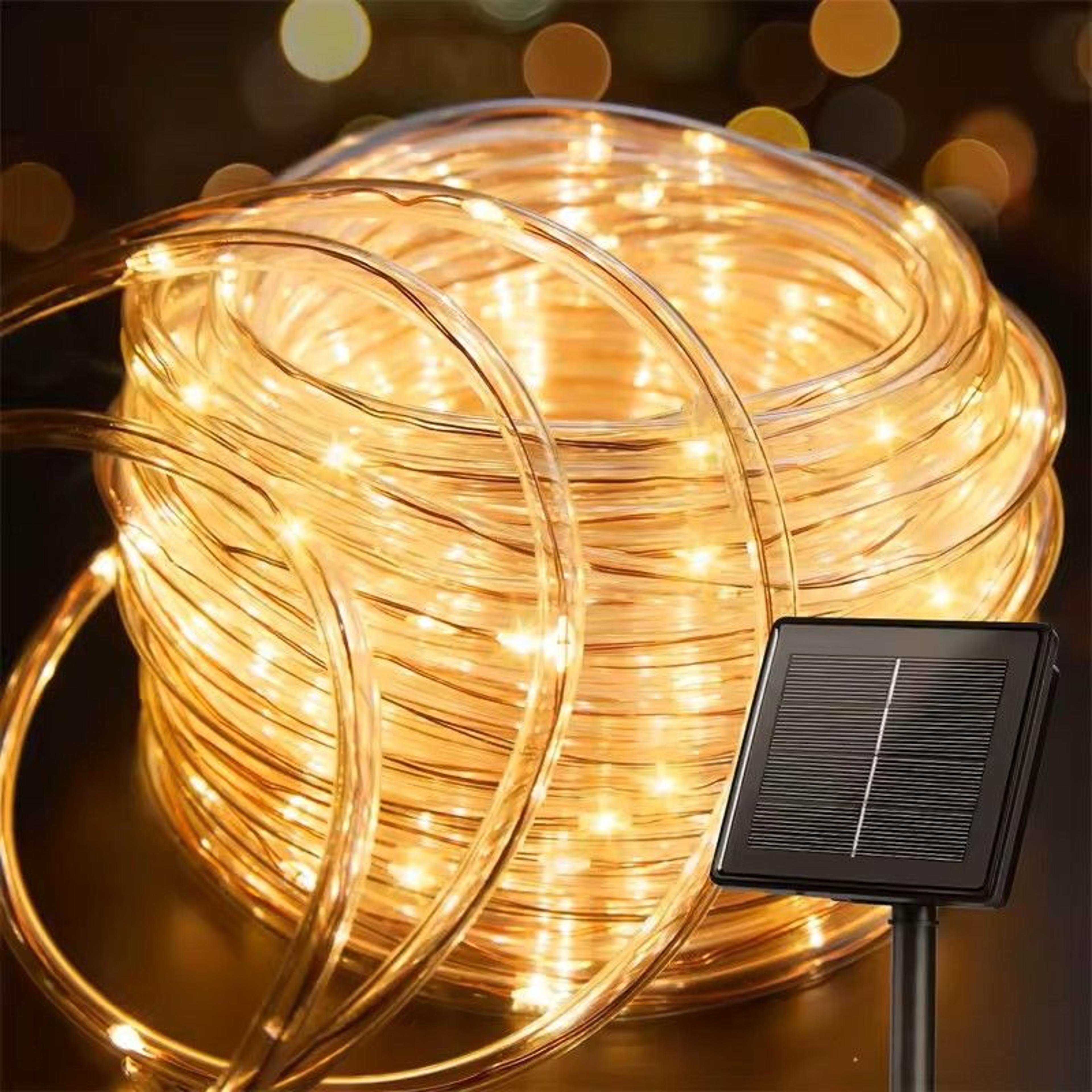 solar tube rope string lights for outdoor decor