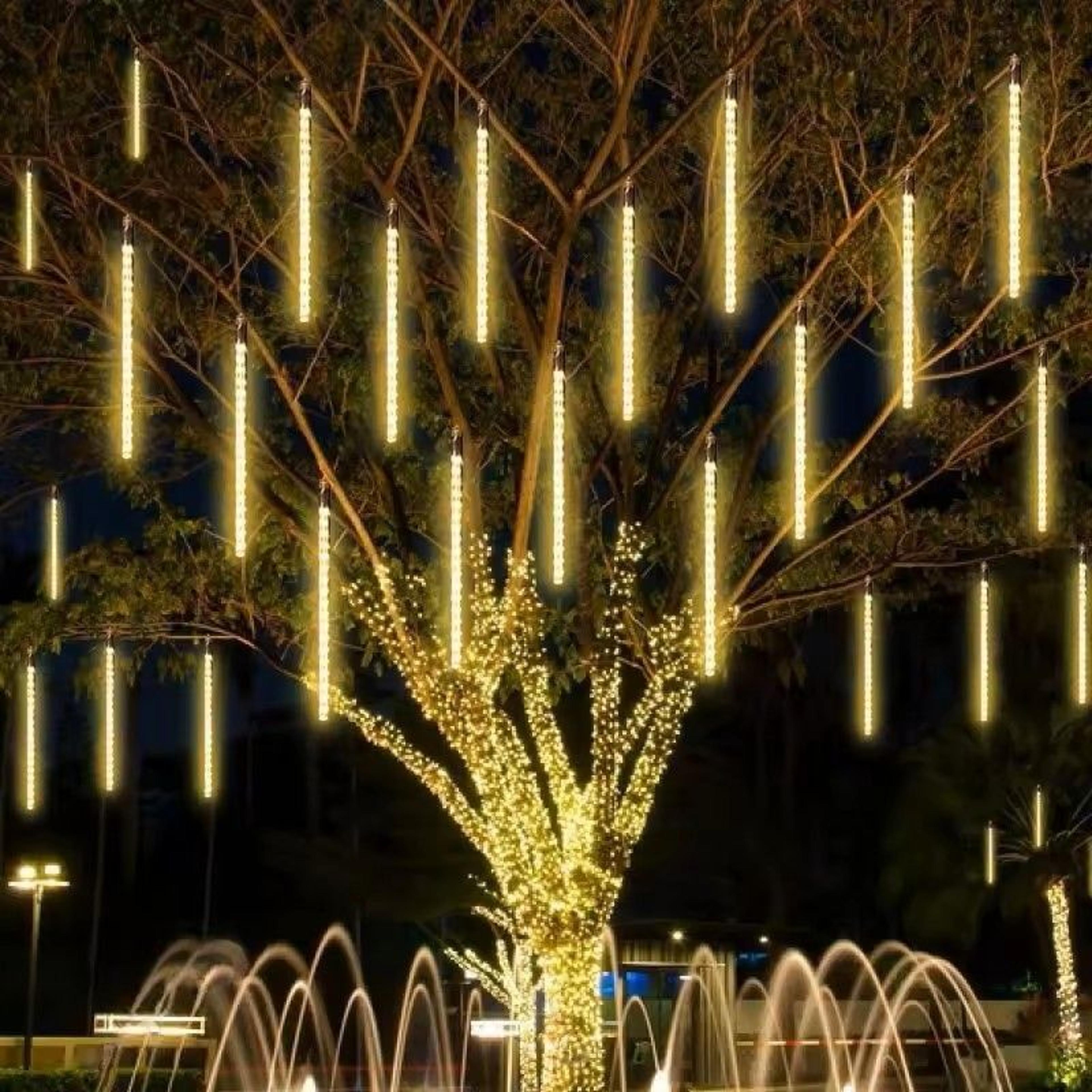 led meteor shower rain lights