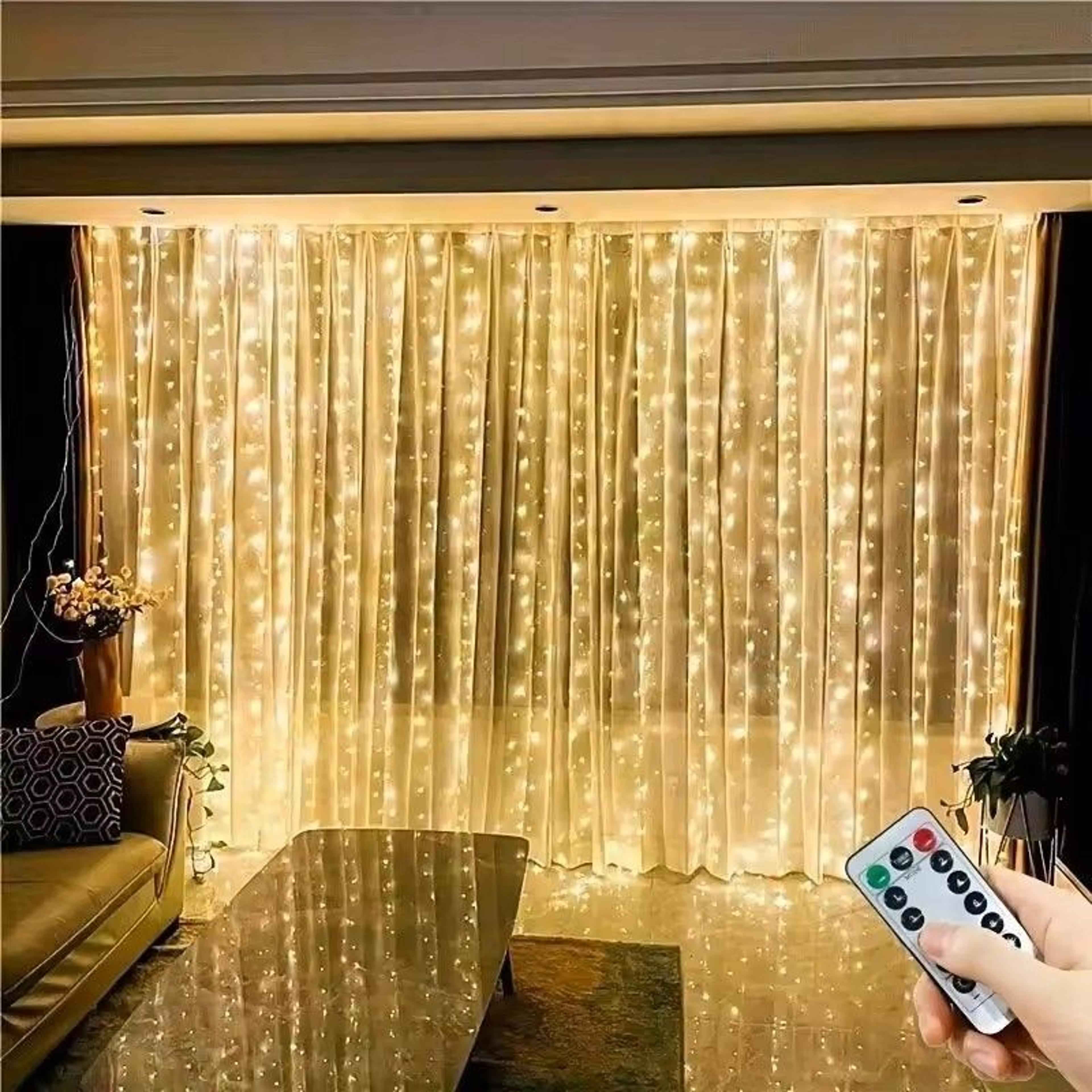 usb led curtain string lights with 8 modes