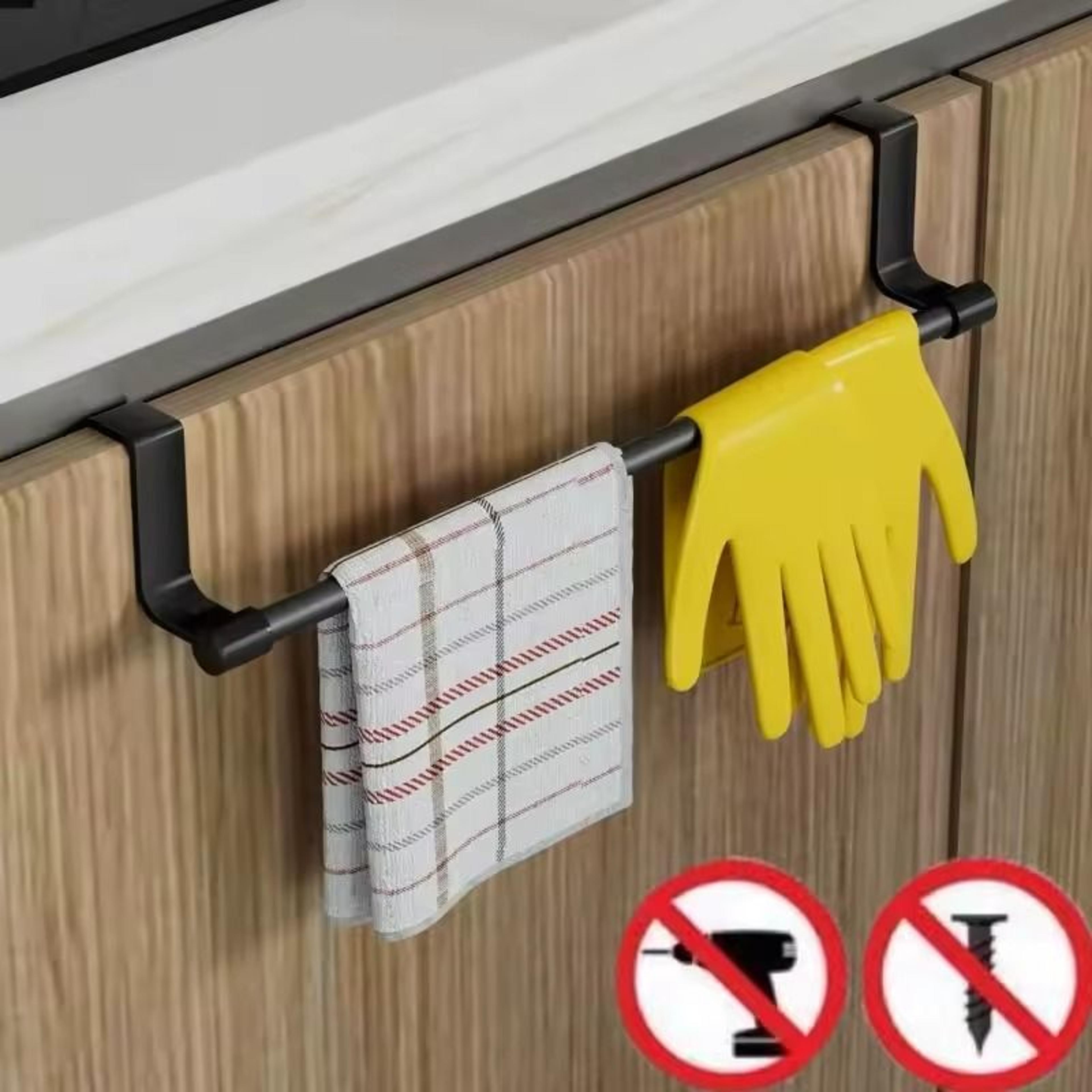 wall-mounted kitchen towel rack – no-drill space-saving dishcloth holder