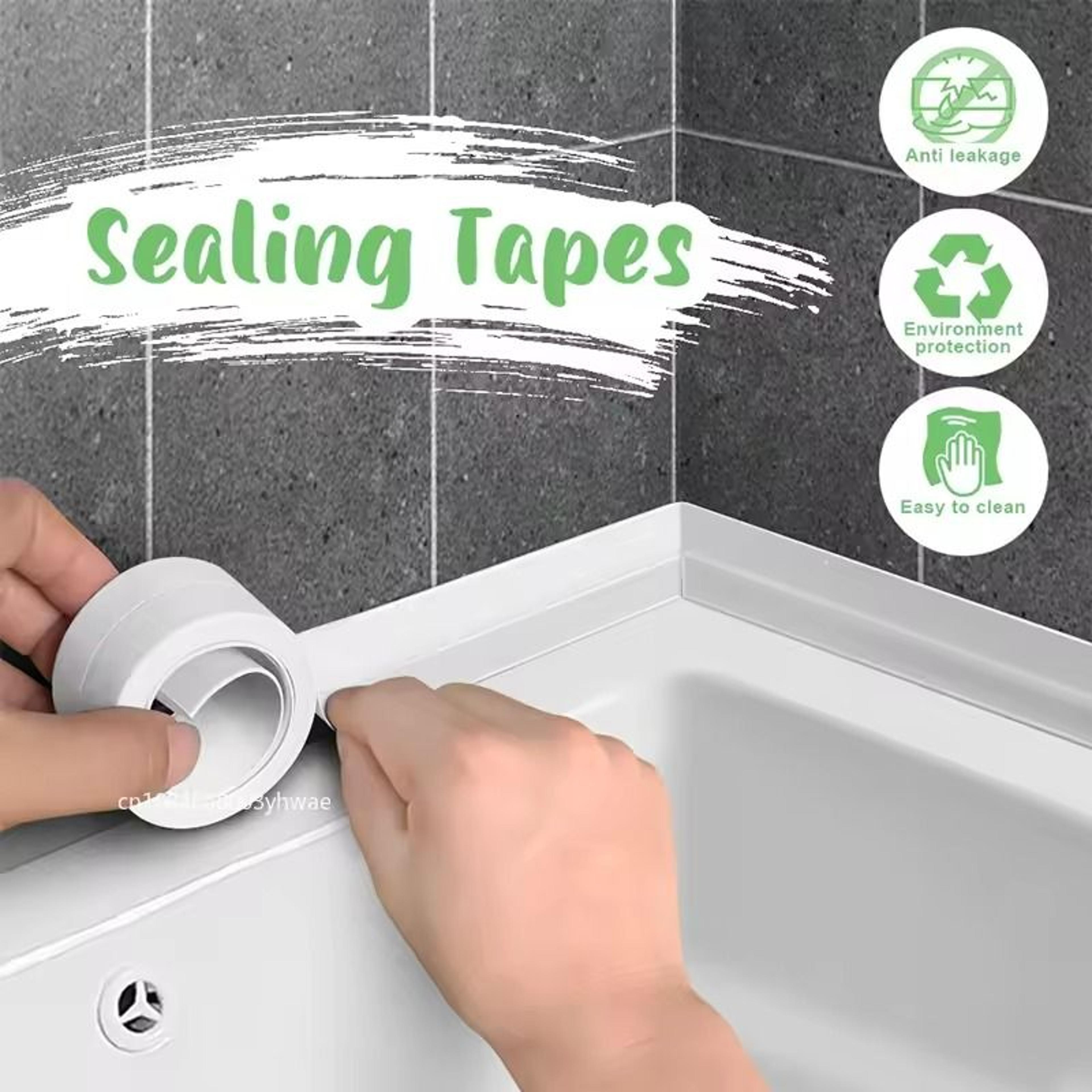 waterproof pvc bathroom & kitchen sealing tape – self-adhesive caulk strip for sinks & showers