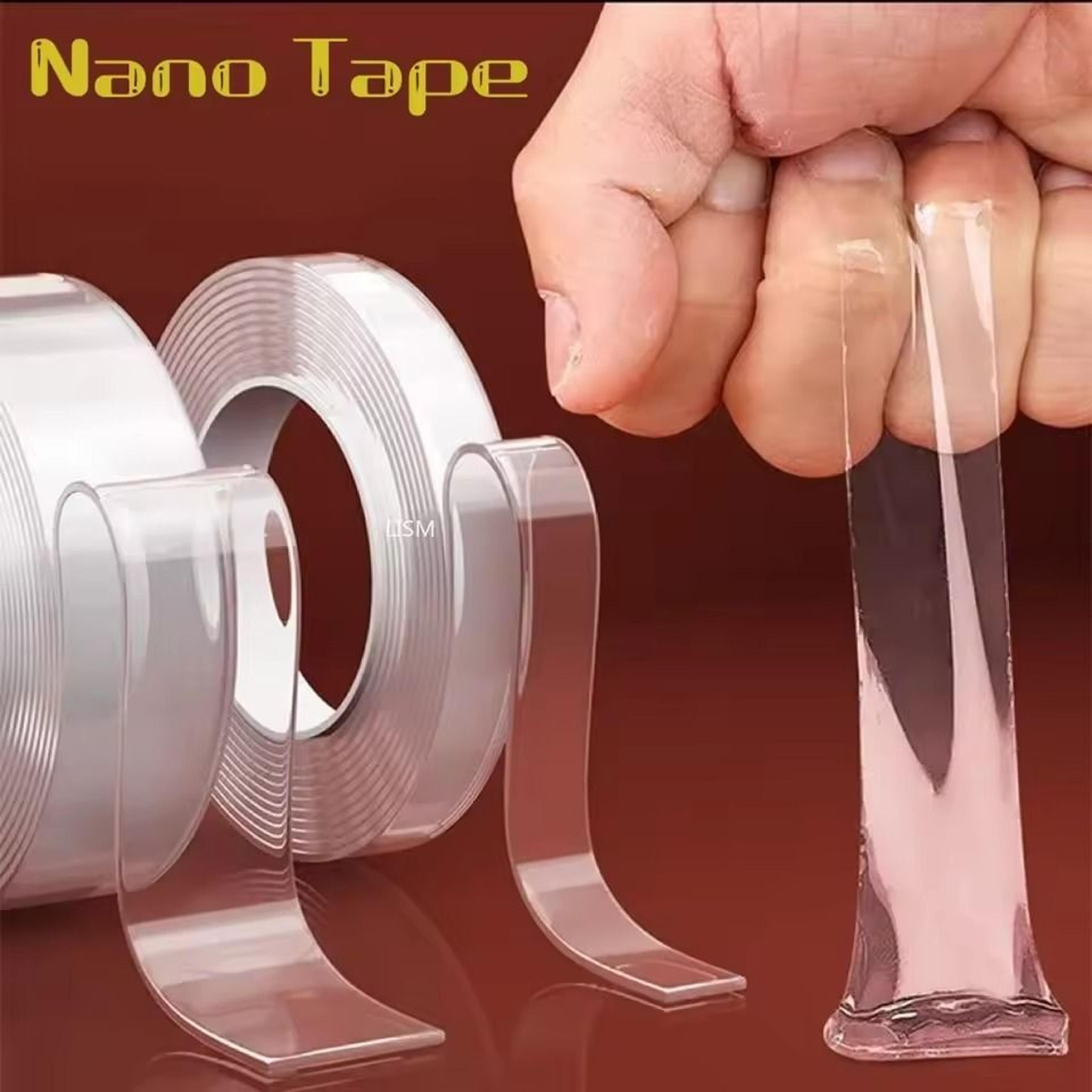 reusable transparent nano tape – double-sided waterproof acrylic adhesive (1/2/3/5m)