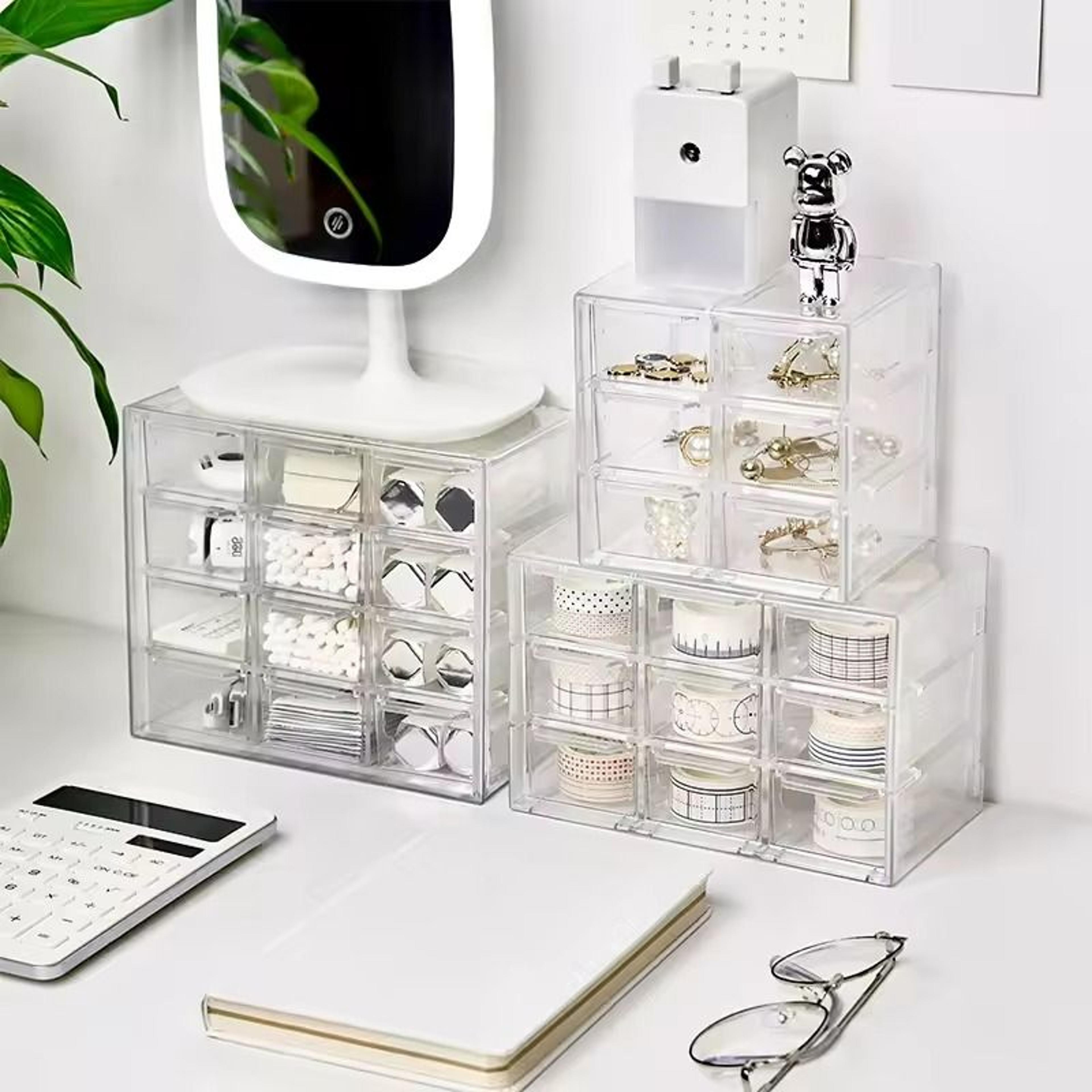 multifunctional dustproof drawer organizer – grid storage box for stationery, jewelry & cosmetics
