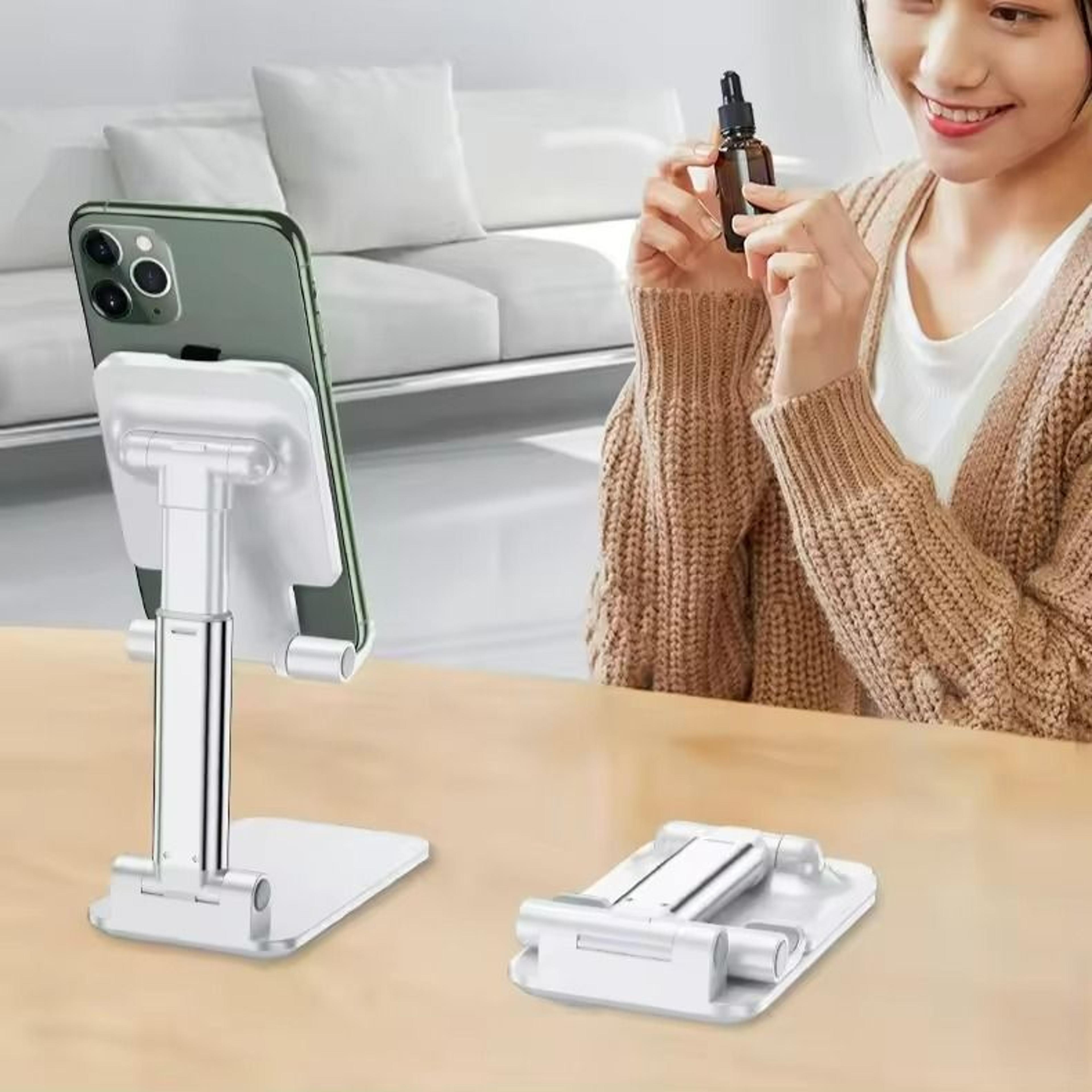 adjustable foldable phone holder stand for desk with multi-angle viewing