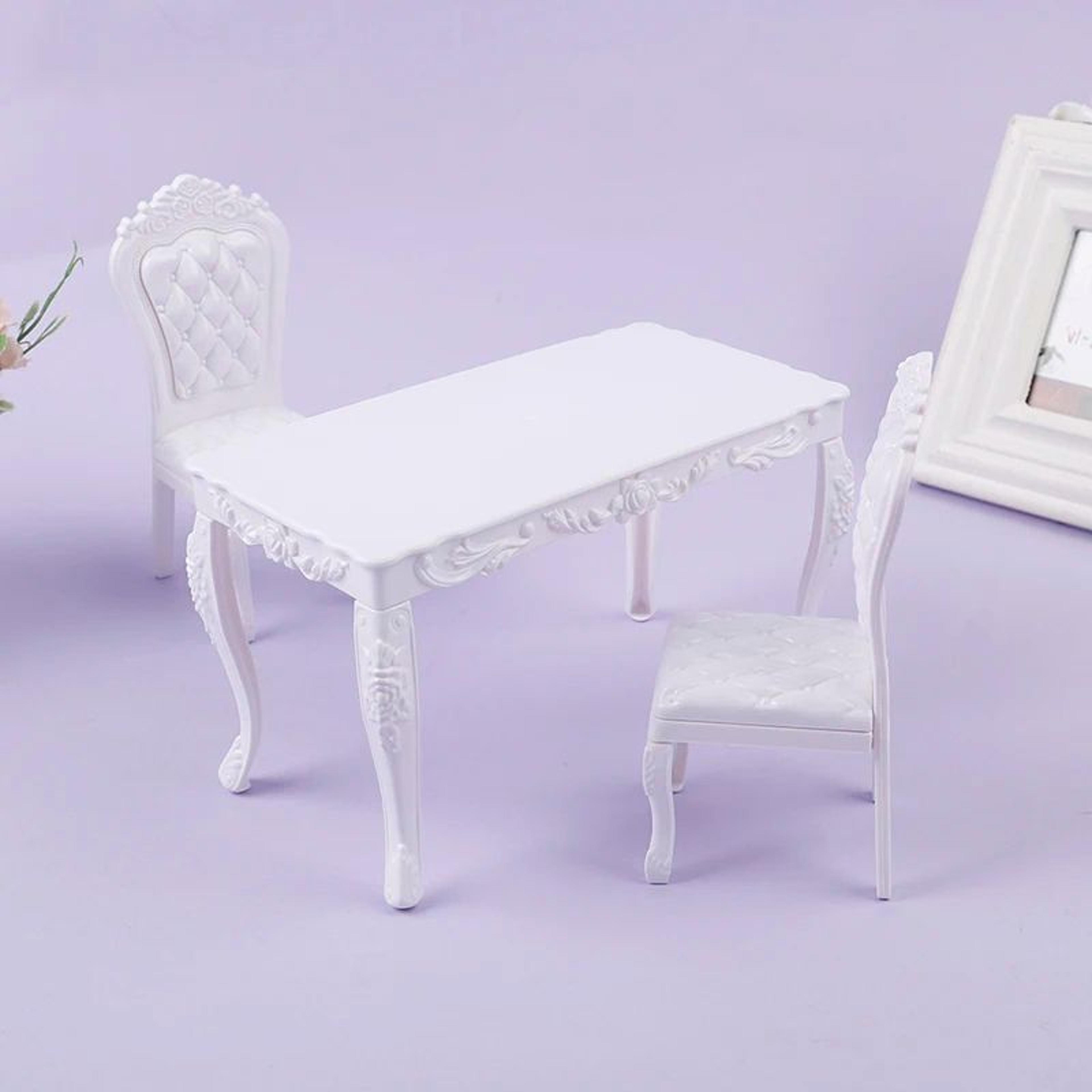 1 6 scale mini dining table and chairs set for bjd dolls
