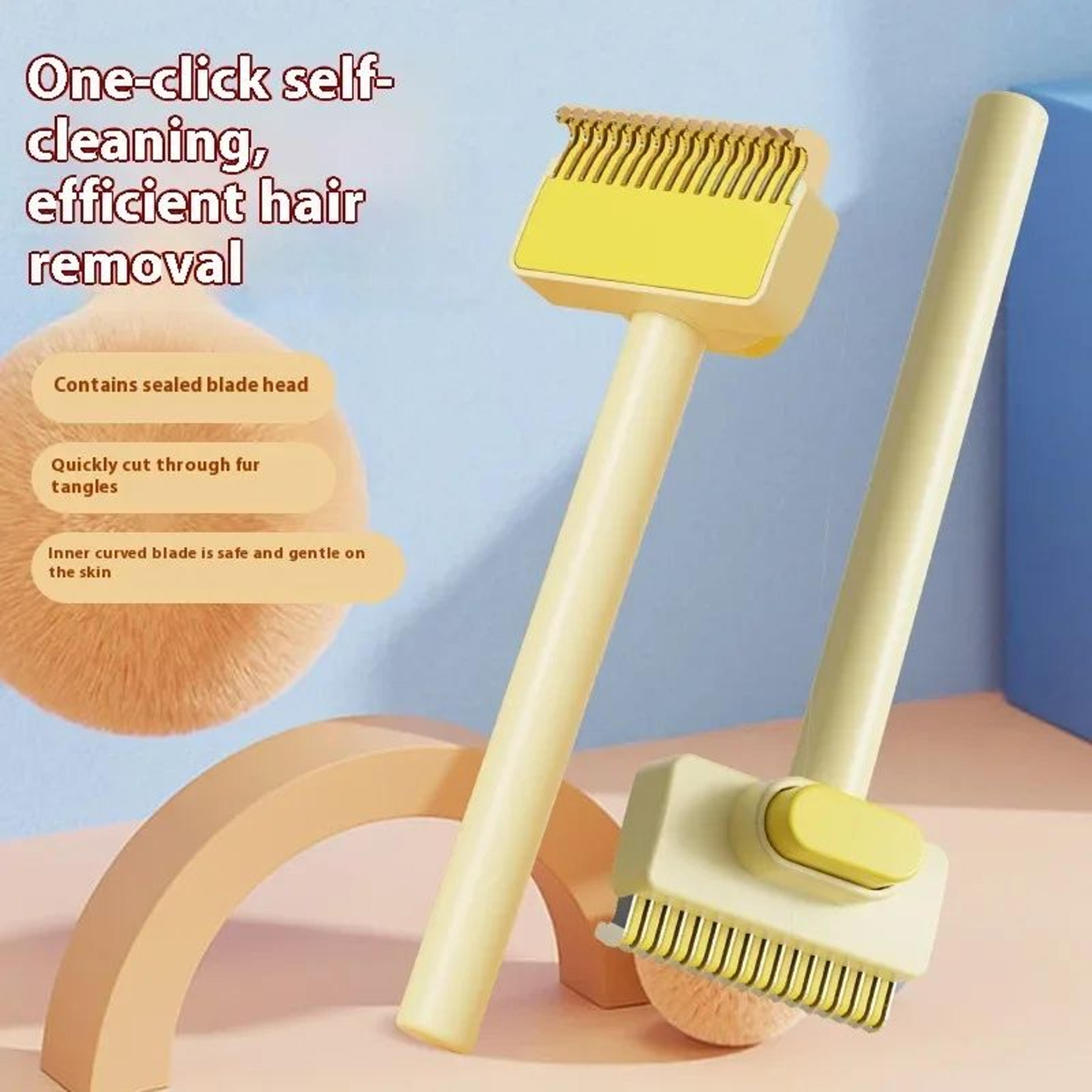 3-in-1 pet deshedding brush – hair remover, knot cutter & grooming comb