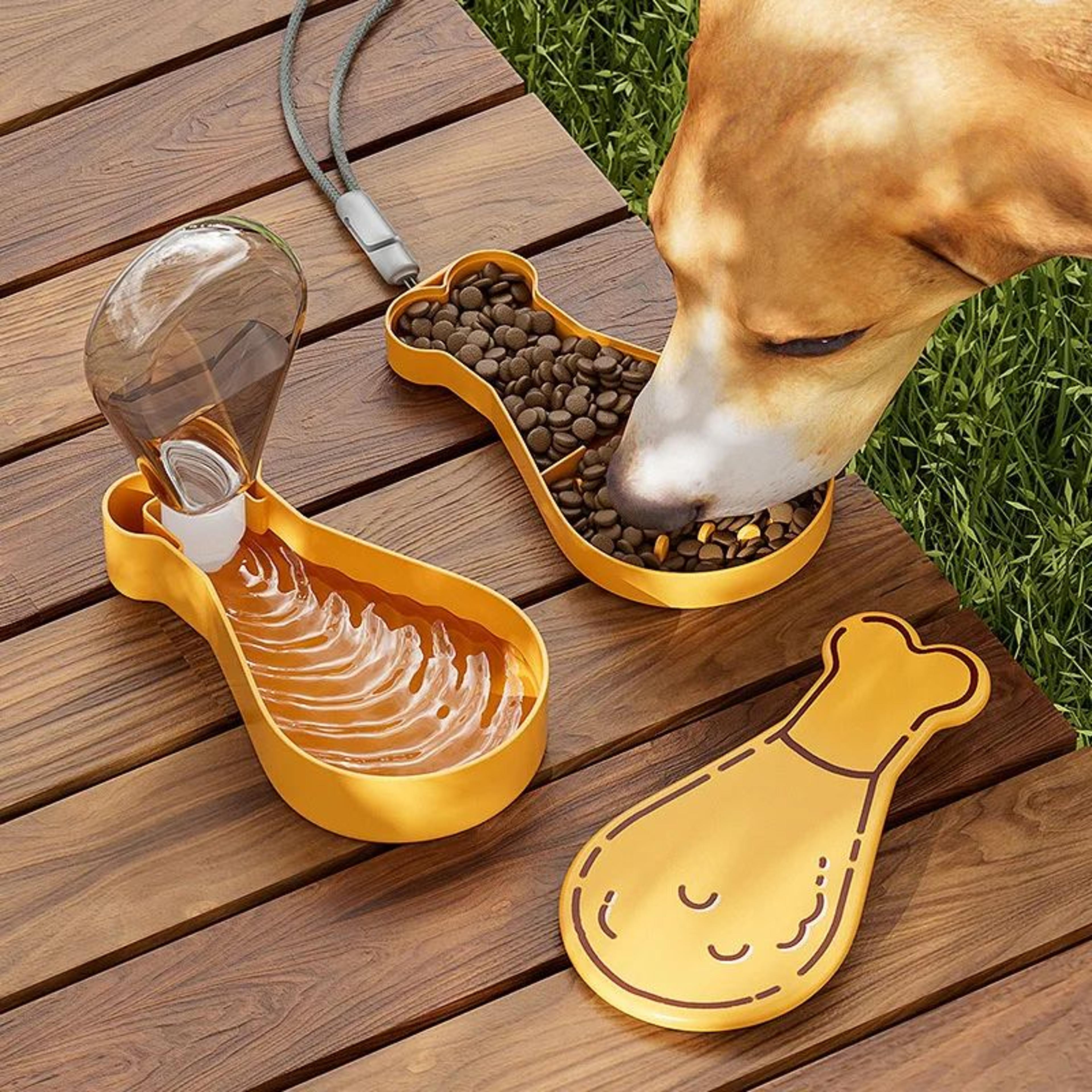 2-in-1 portable dog water bottle & food container – large capacity travel cup