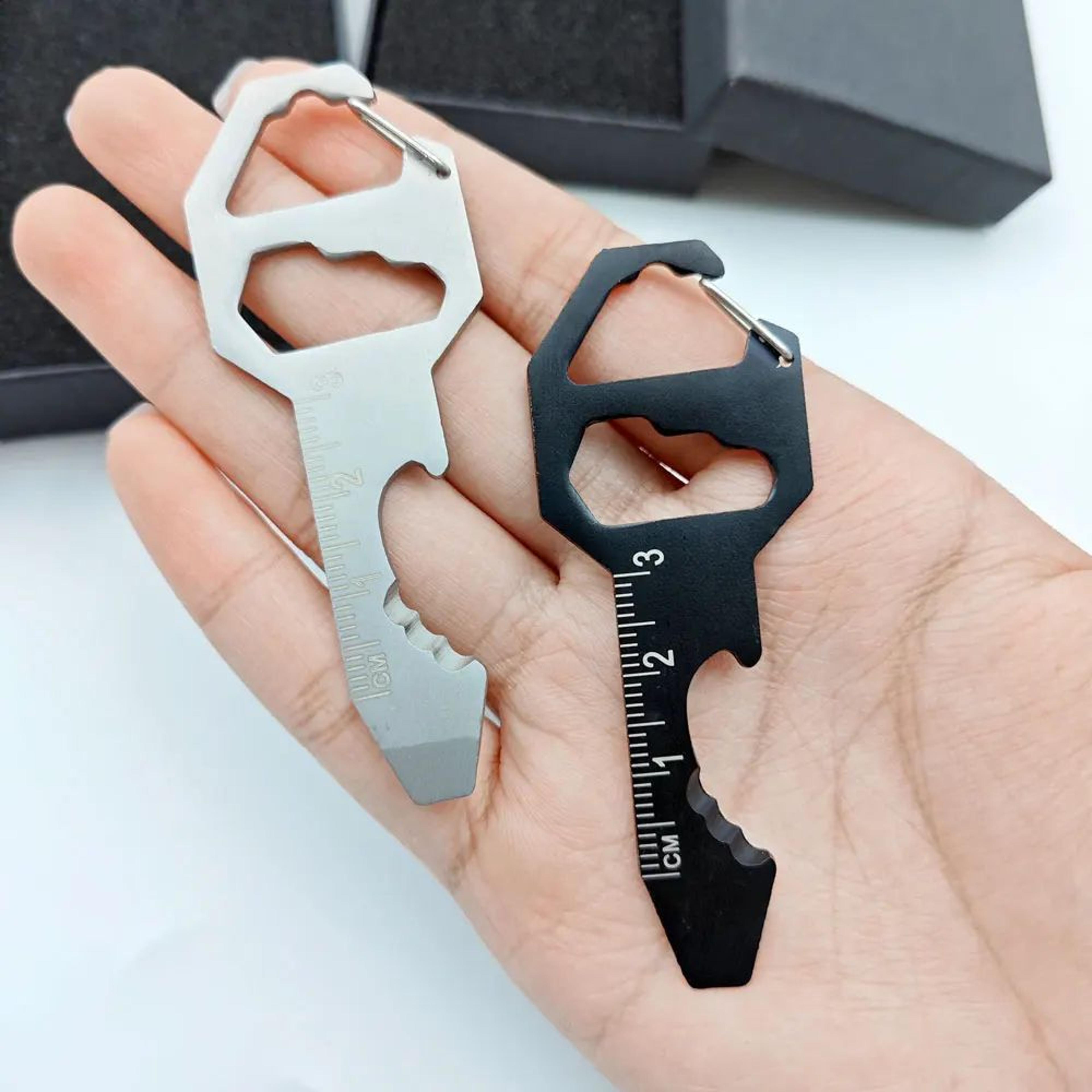 6 in 1 stainless steel multitool keychain with bottle opener and wrench