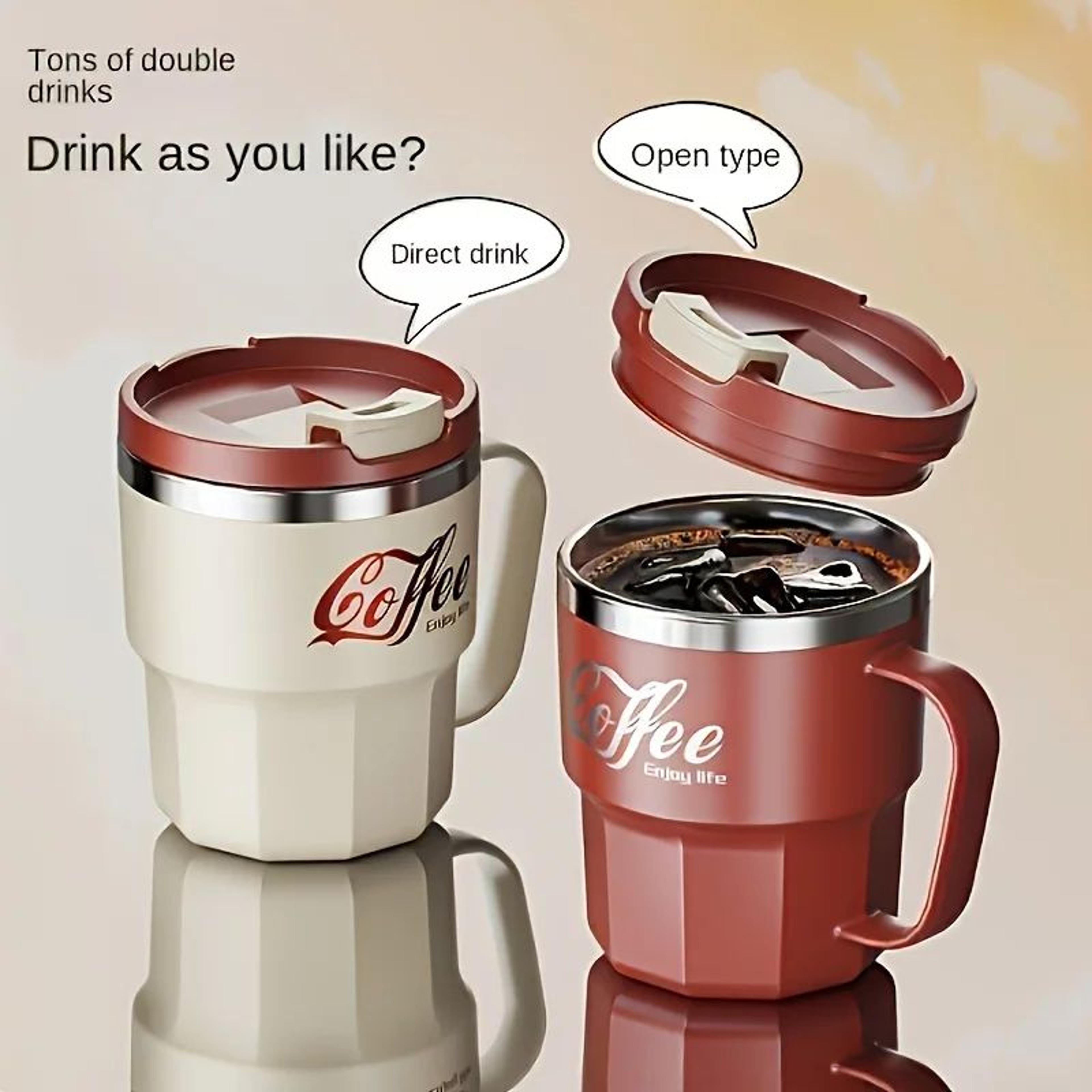 304 stainless steel insulated cup – durable anti-drop water mug with lid for home, office, and dorm use