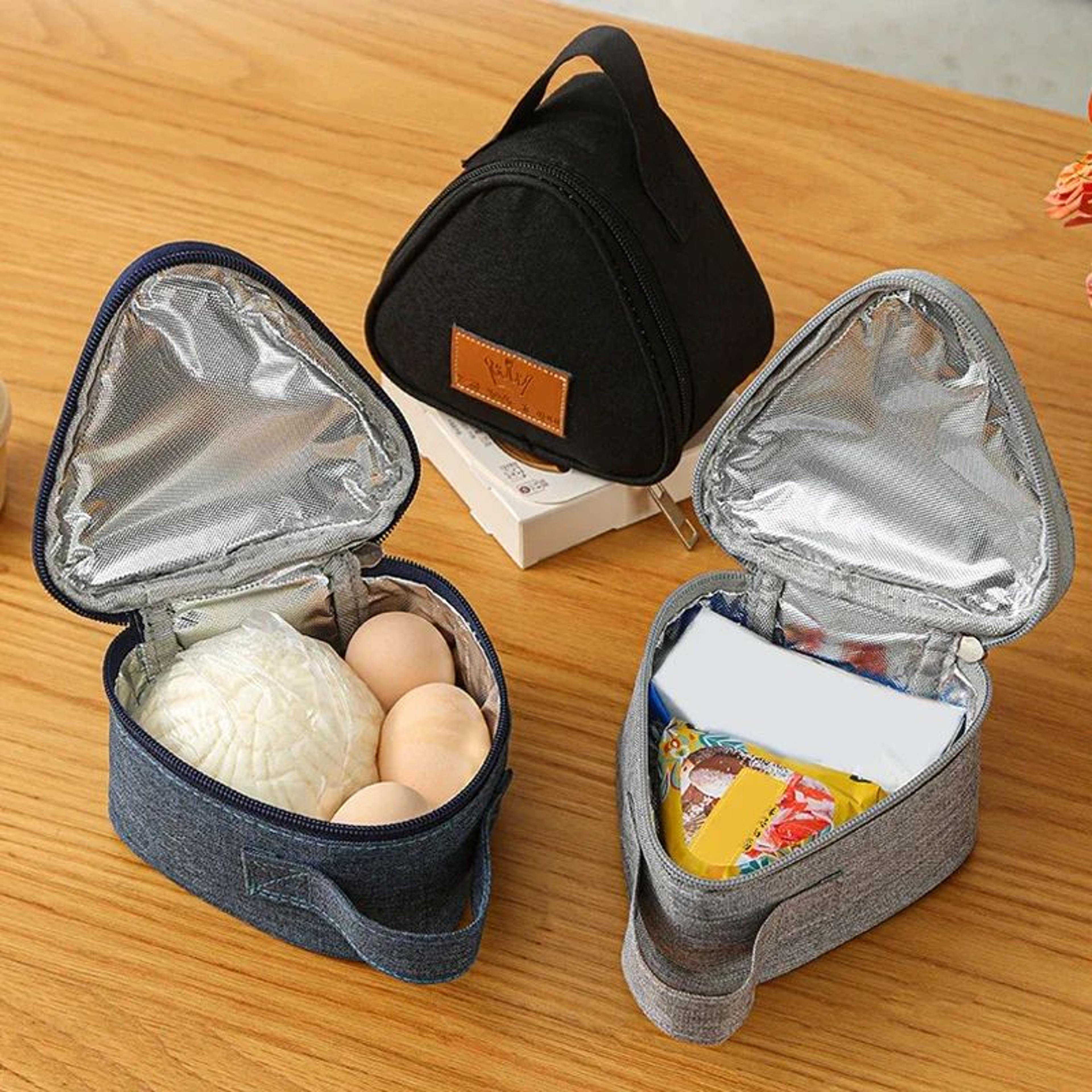 triangular mini insulated lunch bag – cute portable aluminum foil food carrier for students and outdoor use