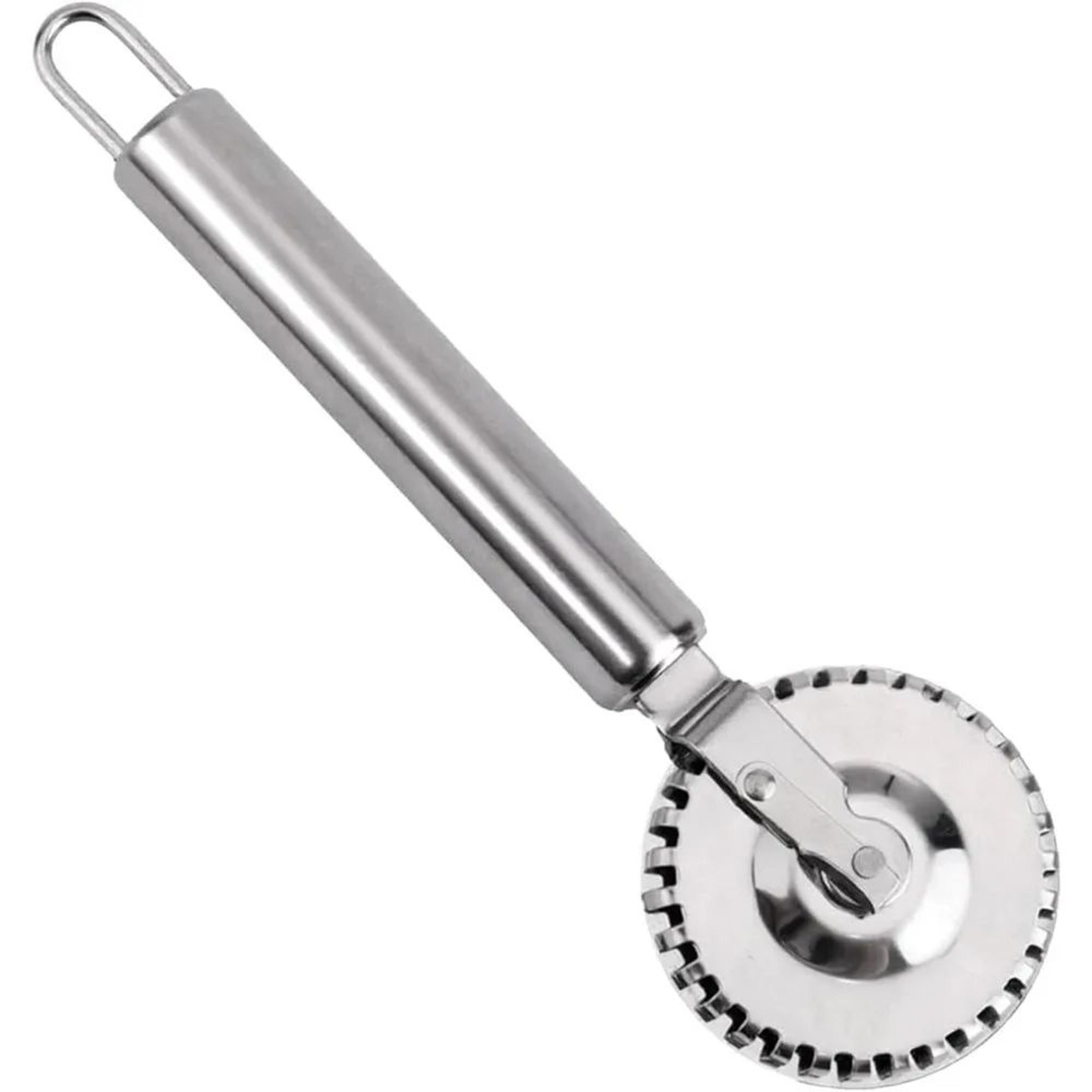 stainless steel fluted pasta dough crimper and ravioli cutter