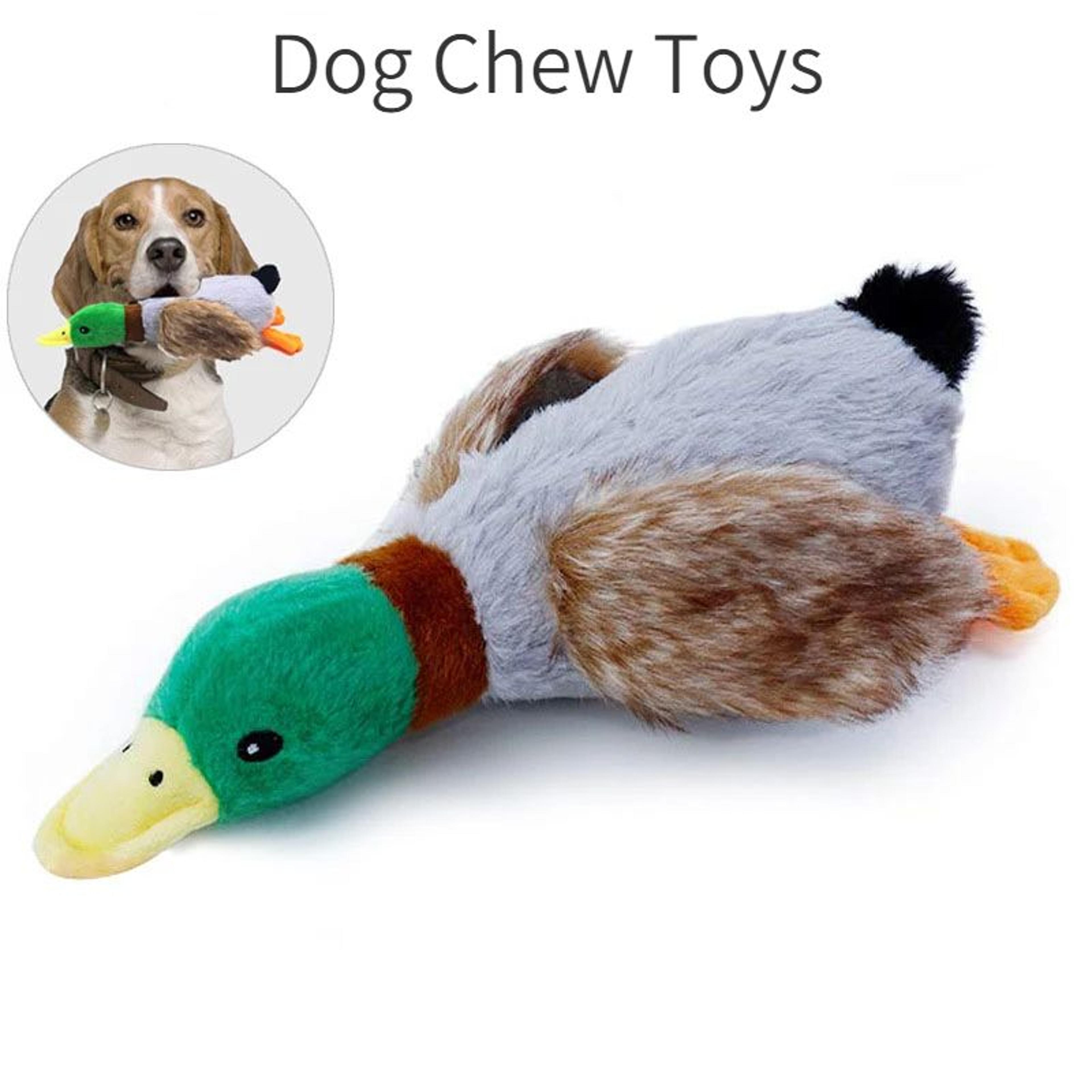 plush duck dog toy squeaky chew toy with rope for teeth cleaning