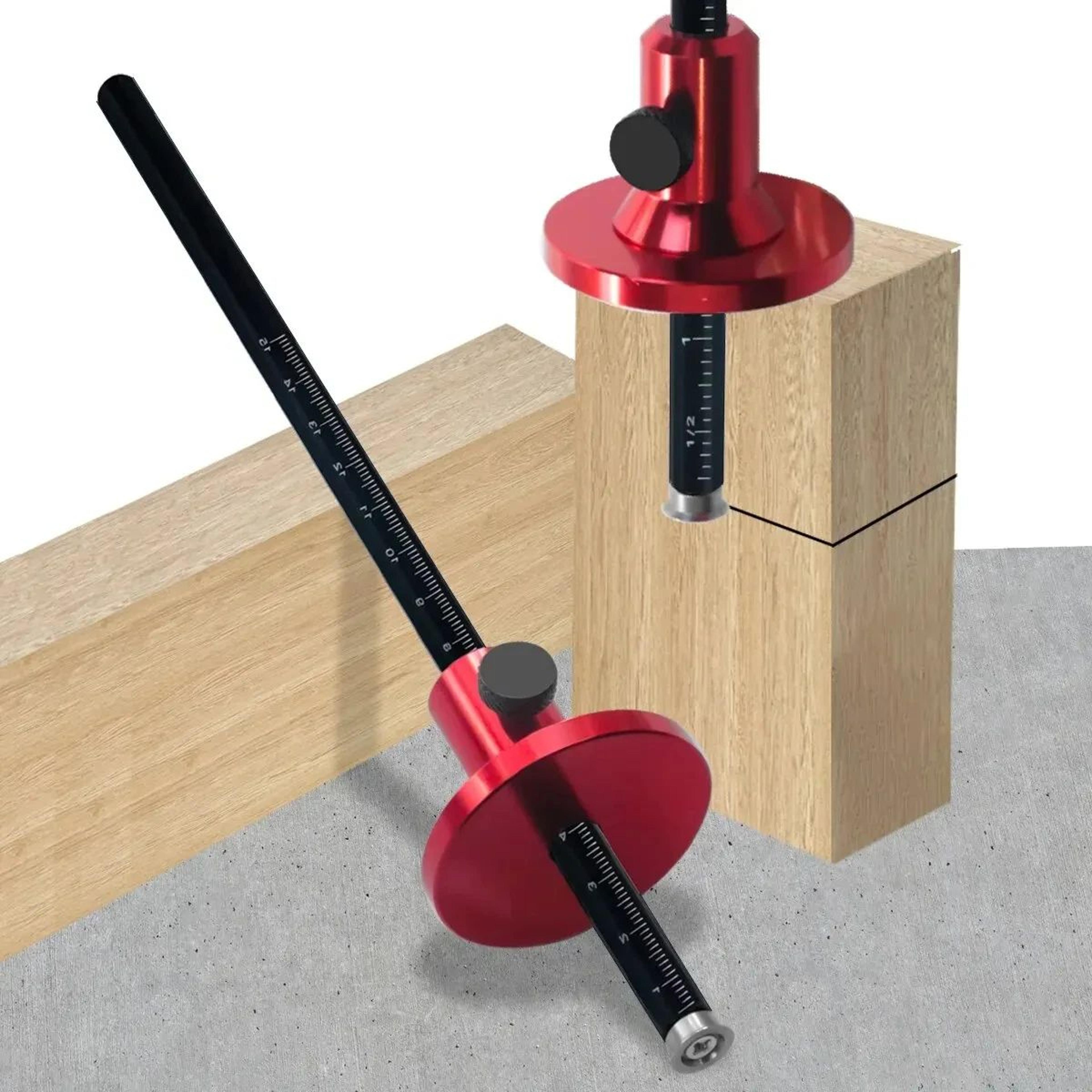 woodworking scriber and marking tool with inch and mm scale for parallel lines and mortise layout