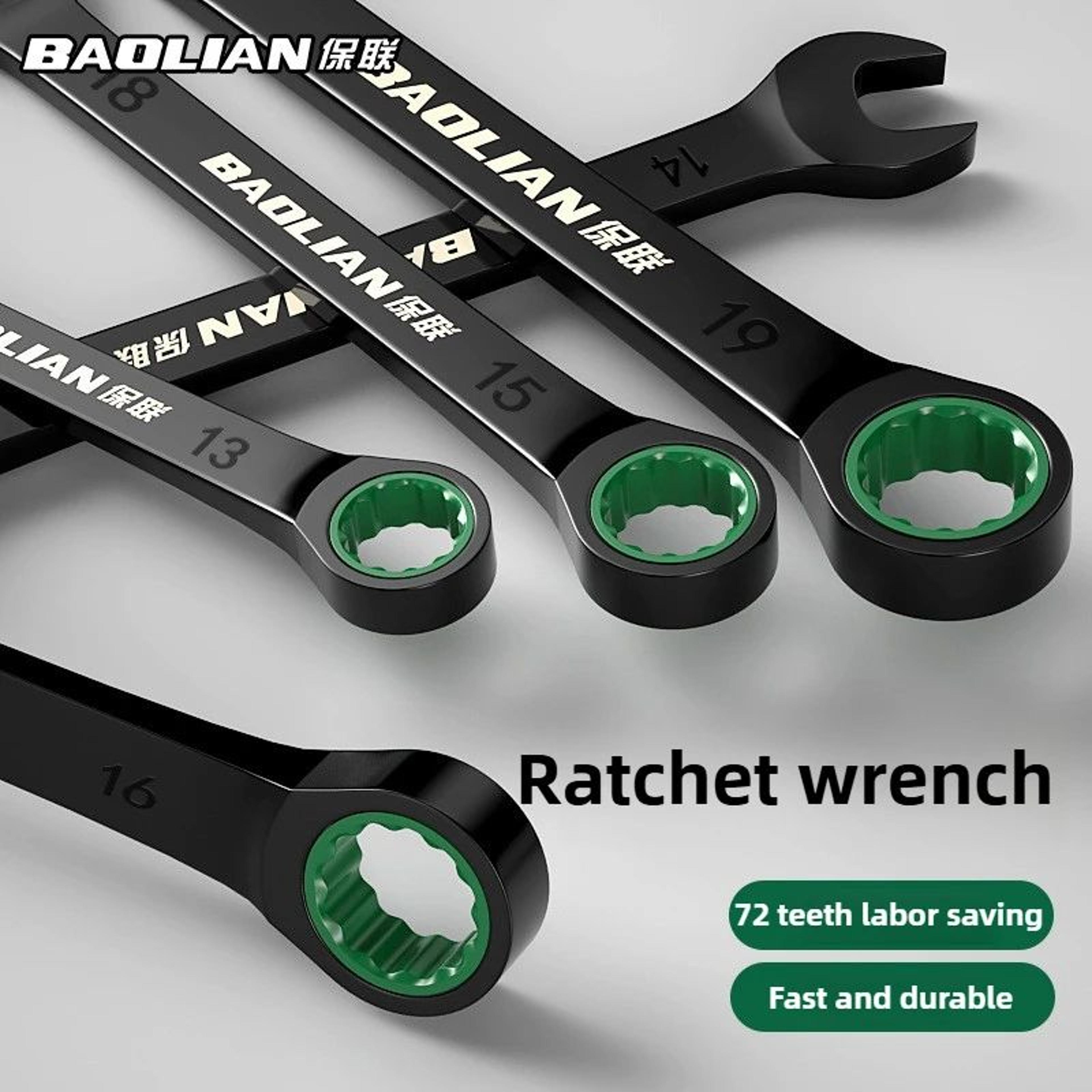 baolian dual directional fast plum blossom ratchet wrench – industrial-grade dual-use opening tool