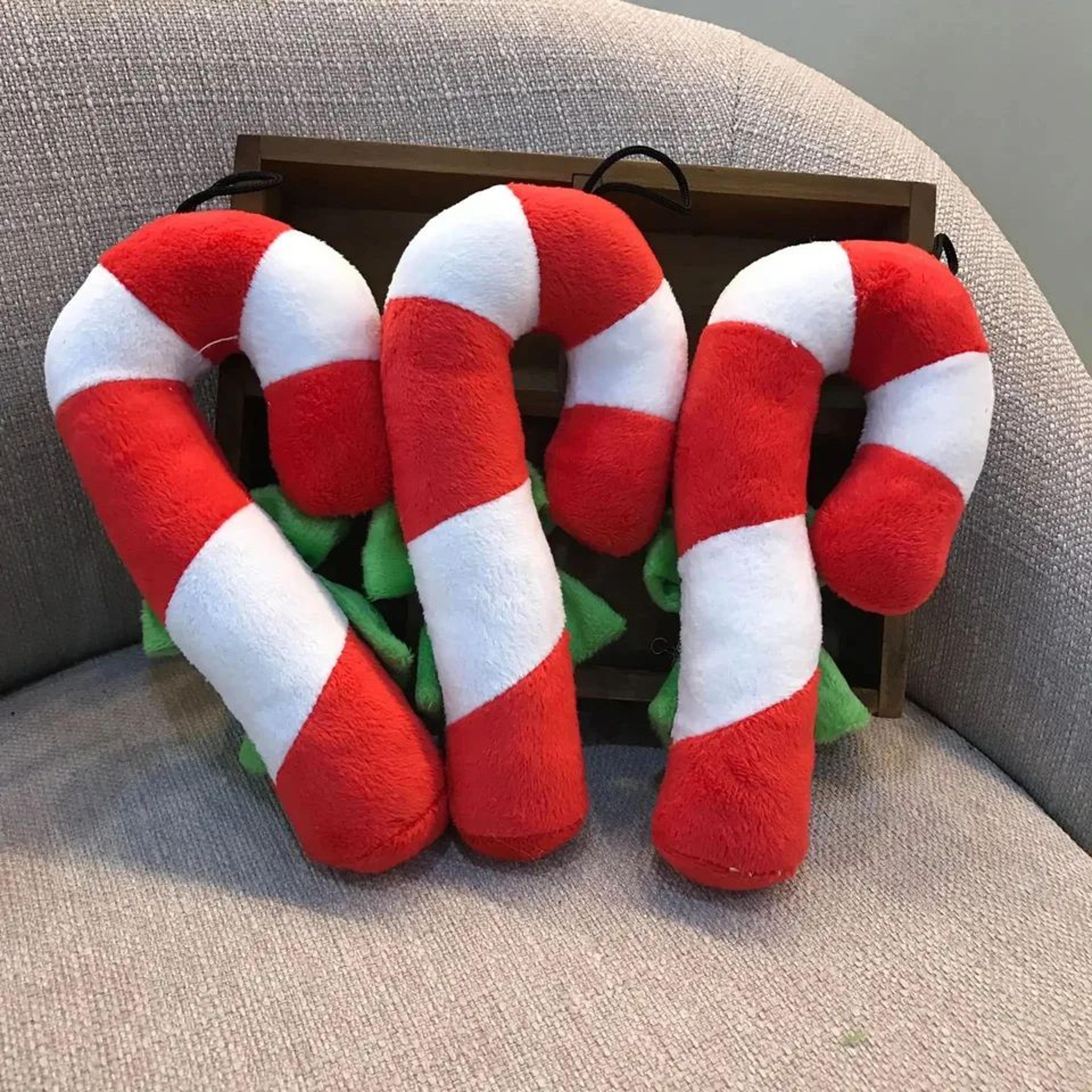 extra-large candy cane christmas decorations – giant red & white hanging ornaments with stocking hook