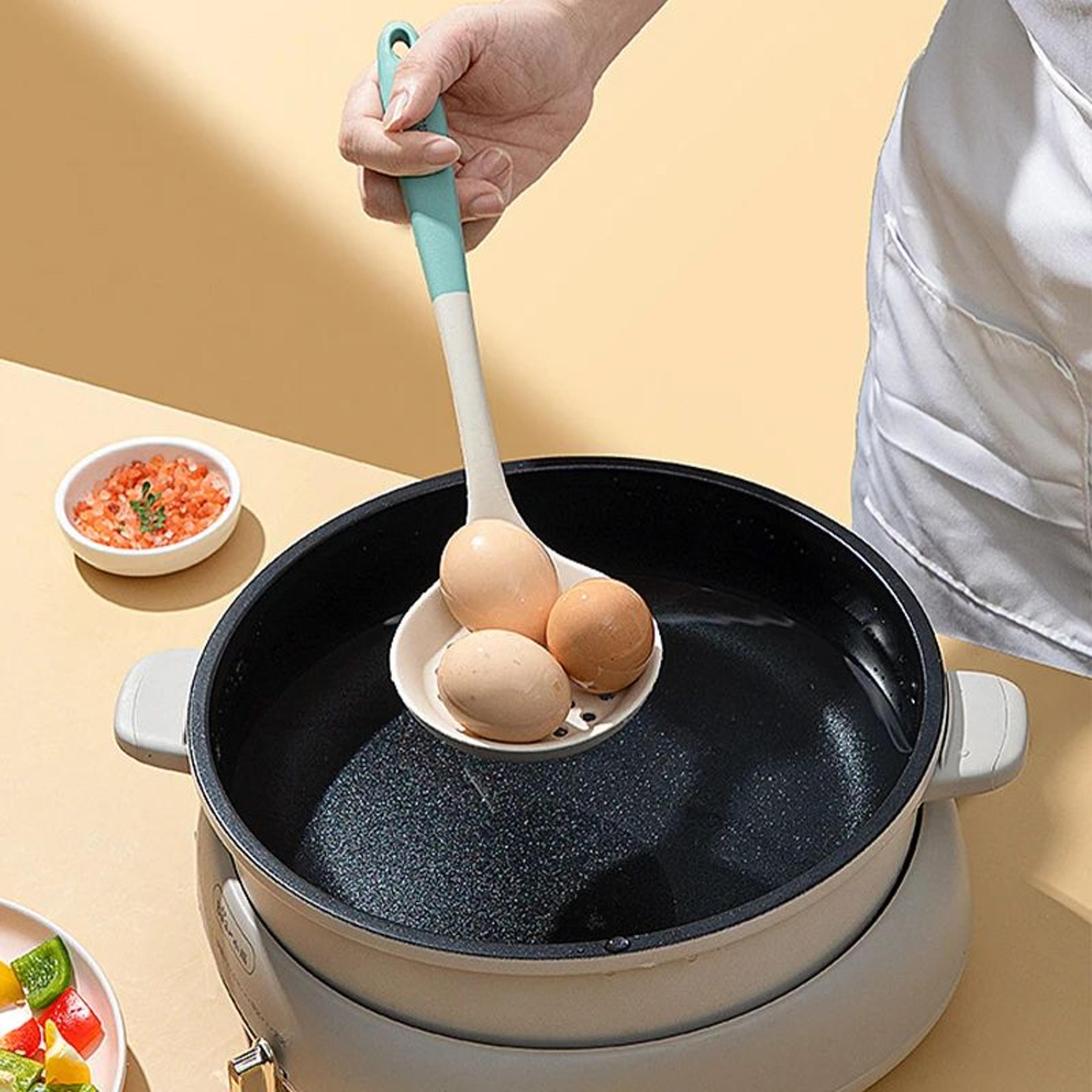 modern silicone handle kitchenware spatula & colander – minimalist non-stick cooking & baking tools