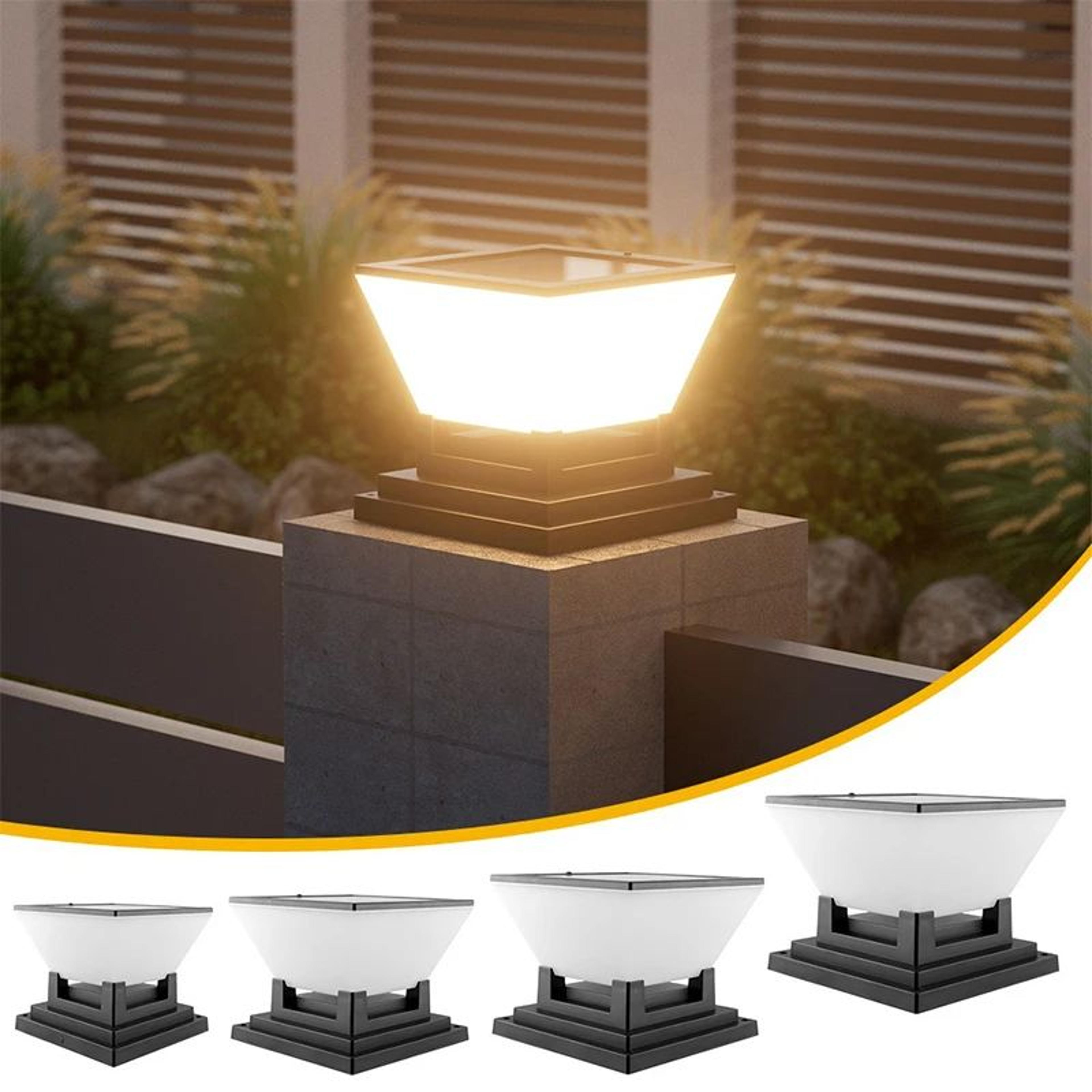 solar post cap garden led light