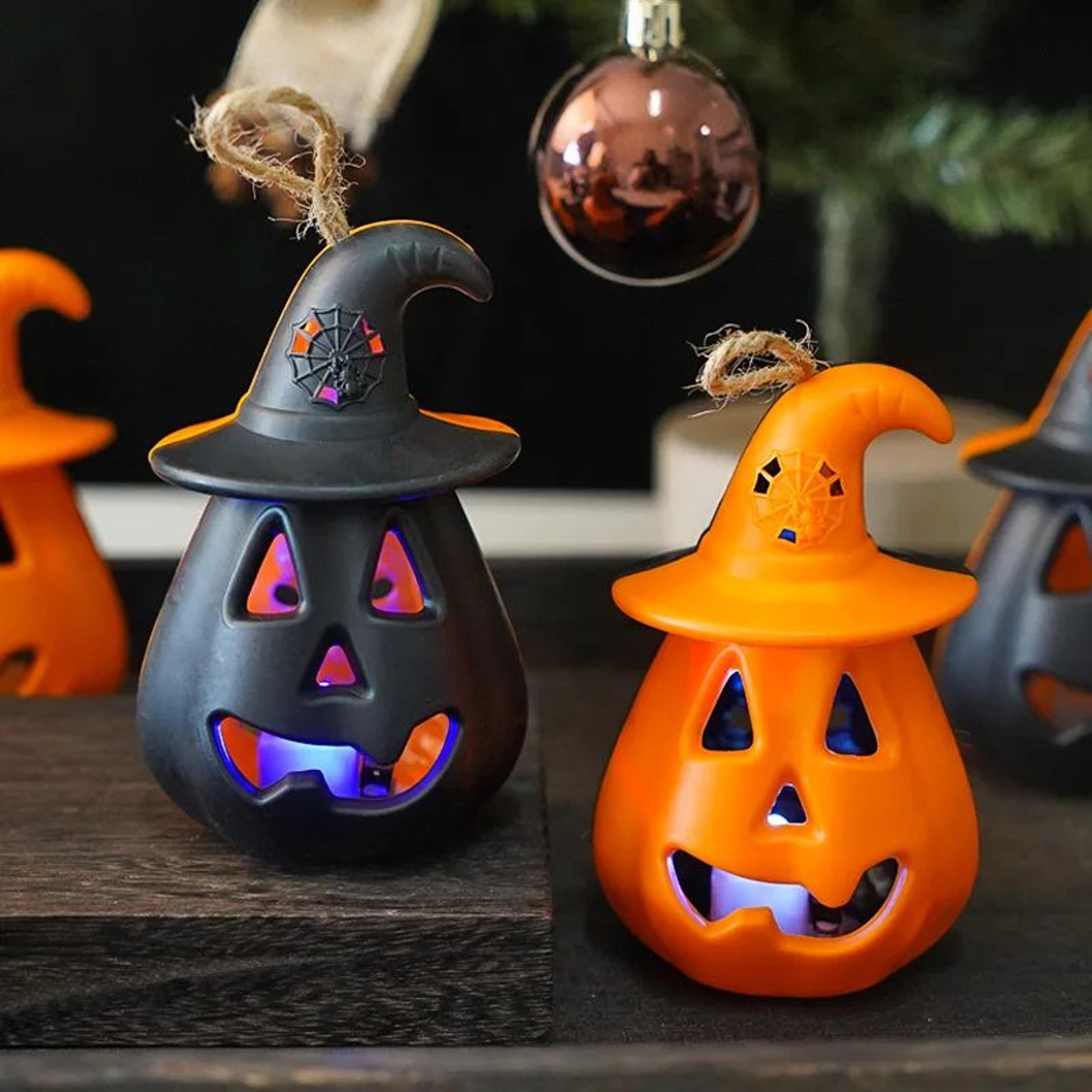 halloween pumpkin skull led night lantern
