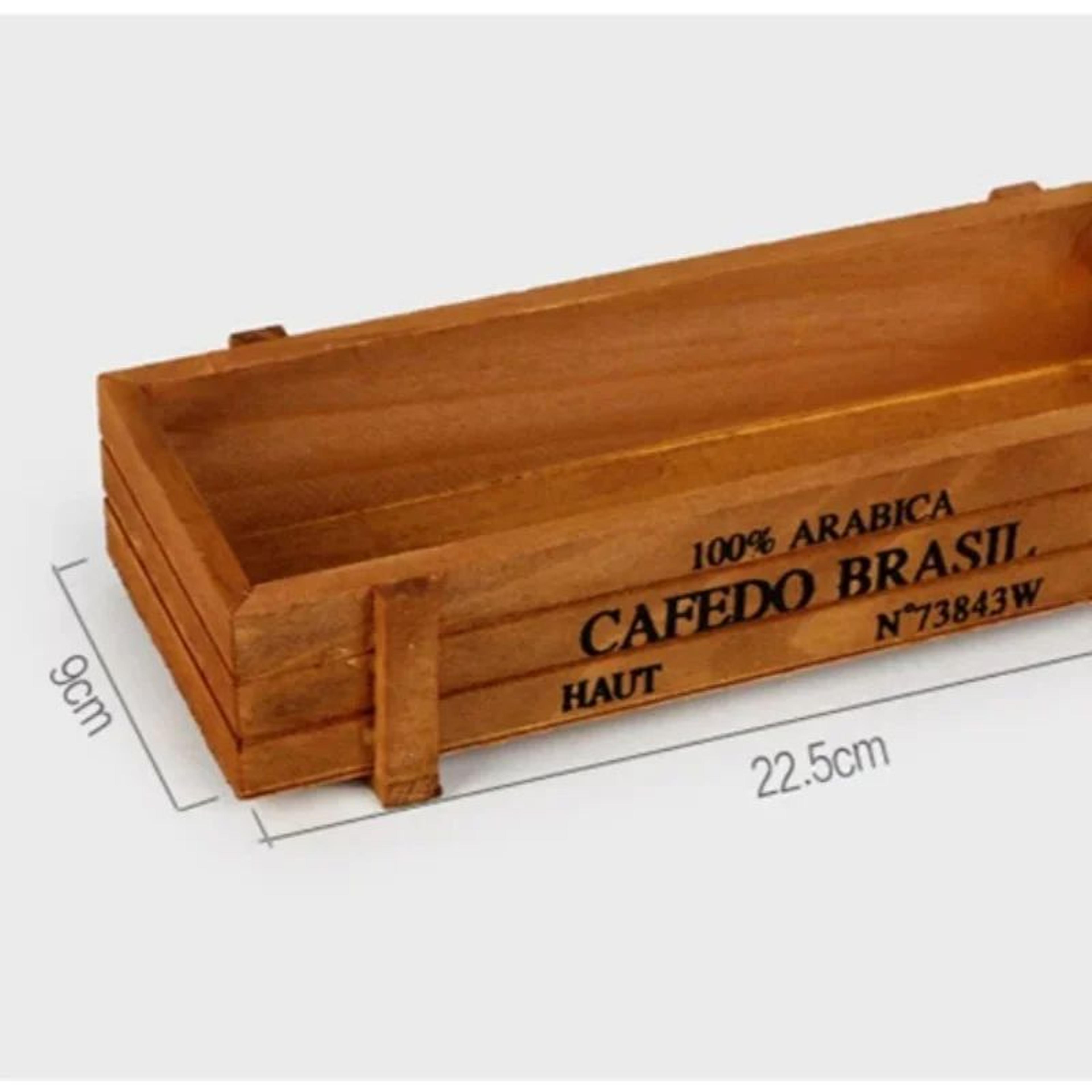 retro wooden plant storage box