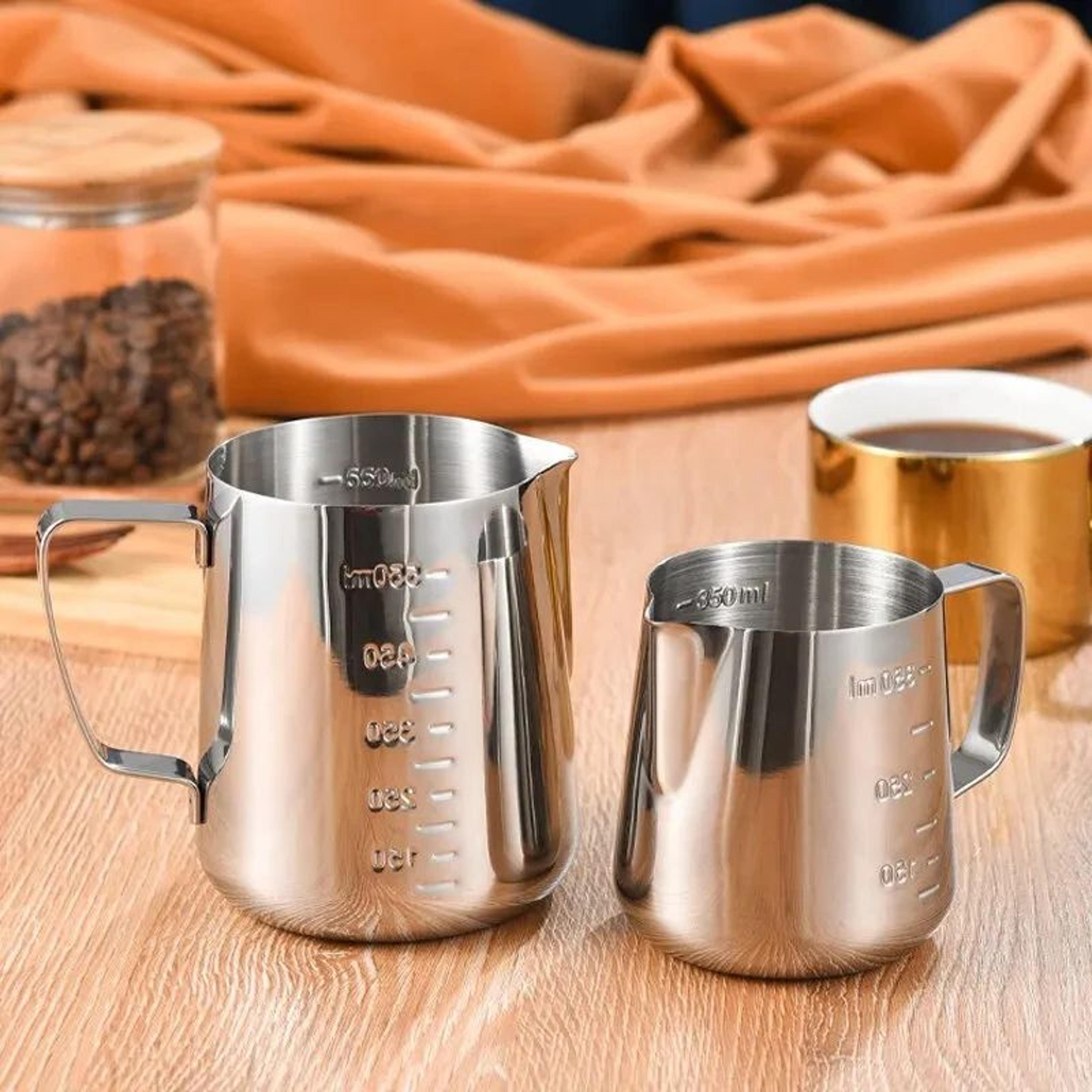 premium stainless steel milk frother pitcher barista style