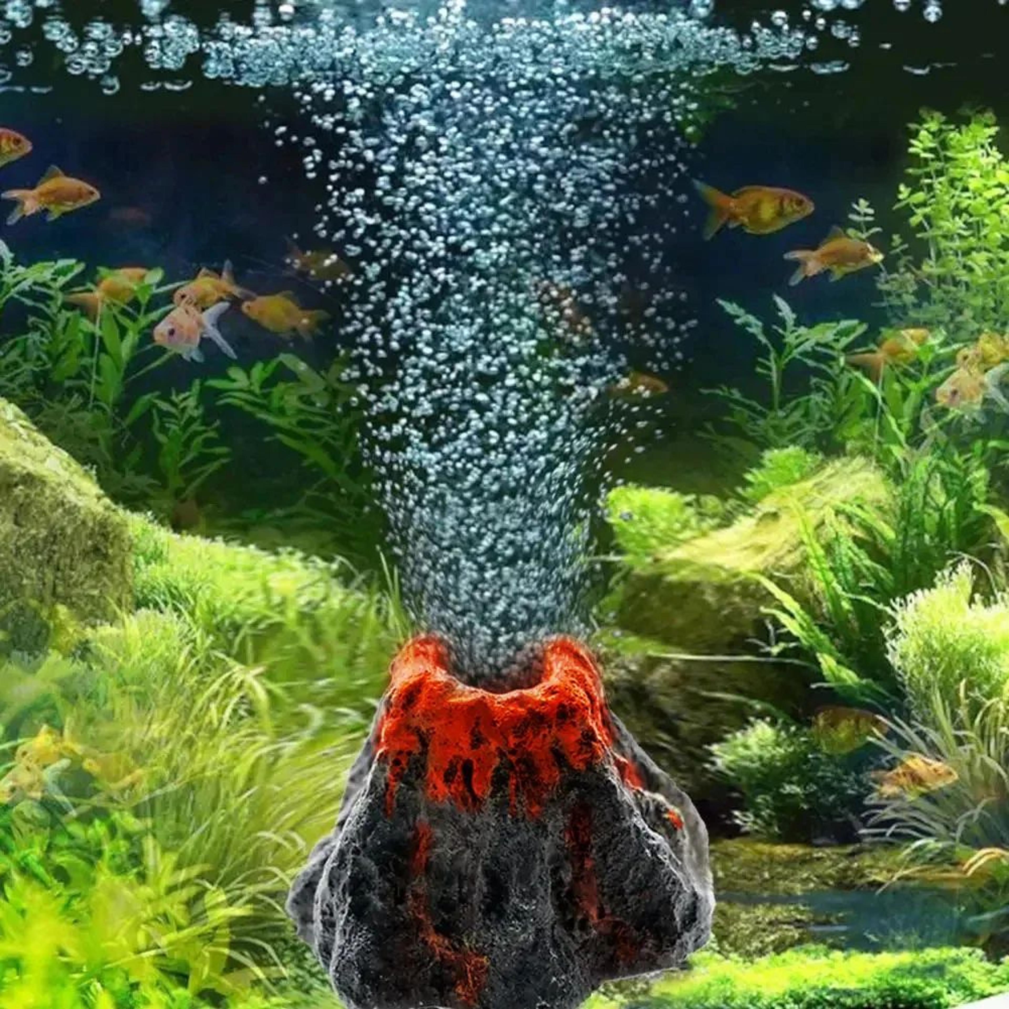 aquarium volcano bubble ornament