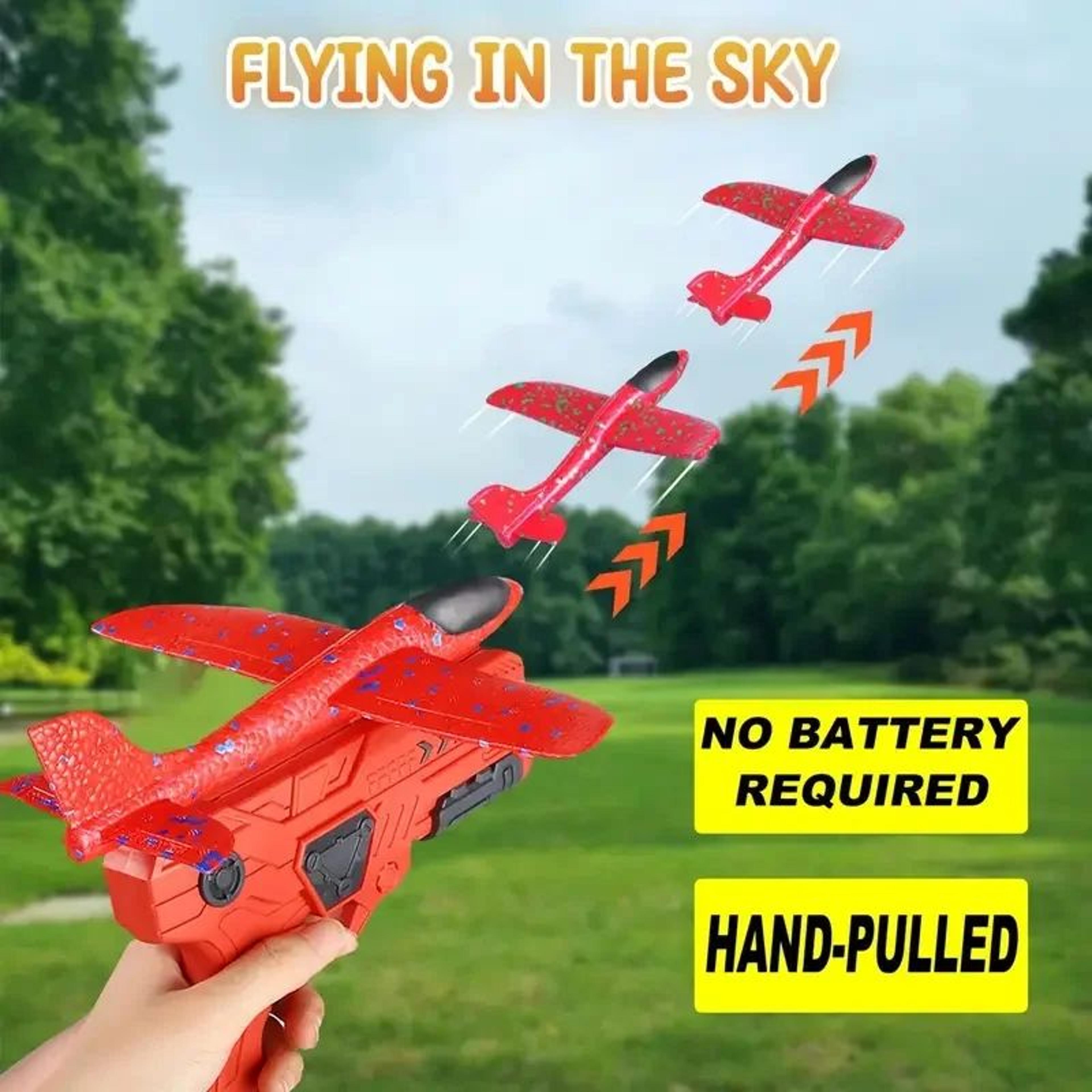 foam airplane launcher toy for outdoor play