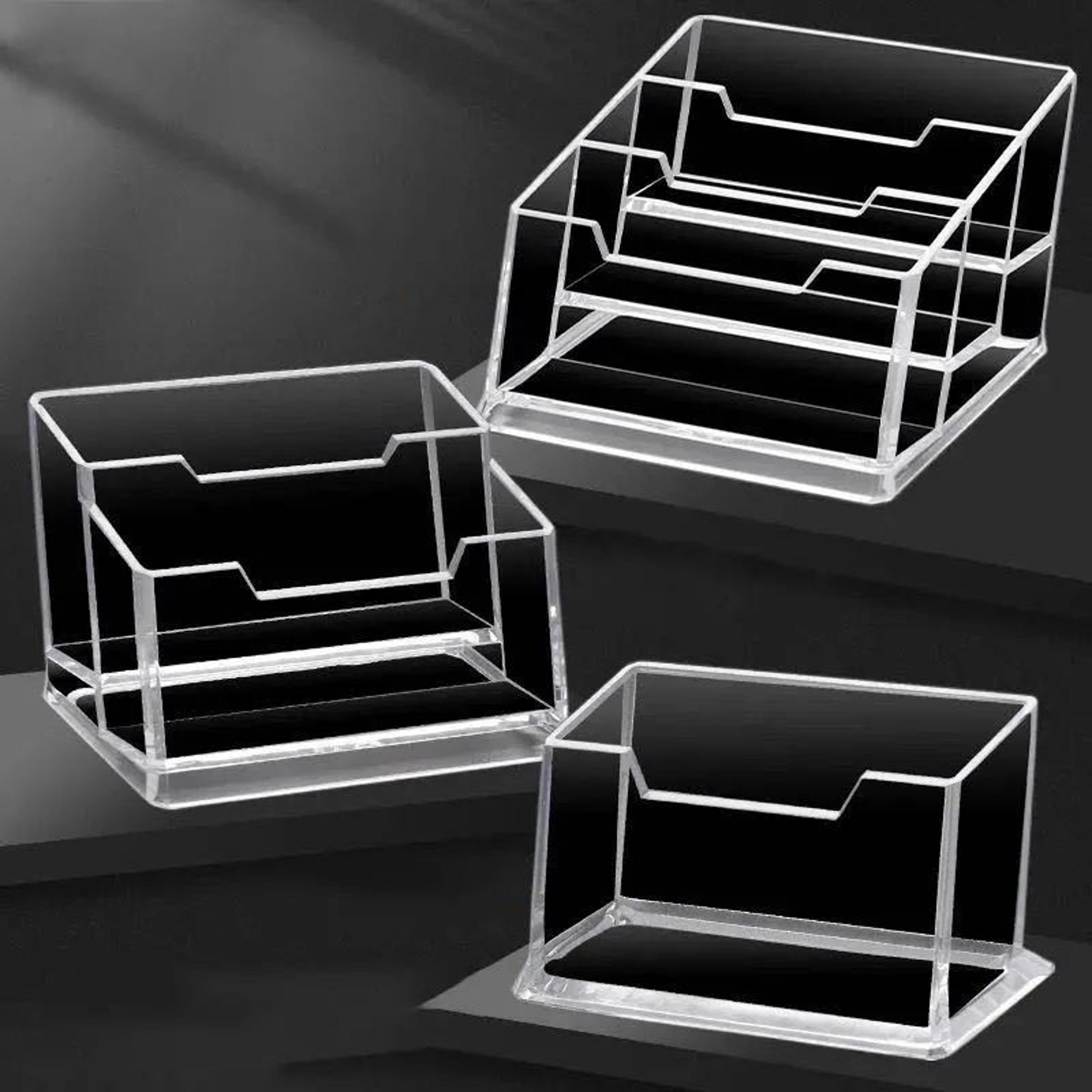 clear acrylic desk storage and business card holder