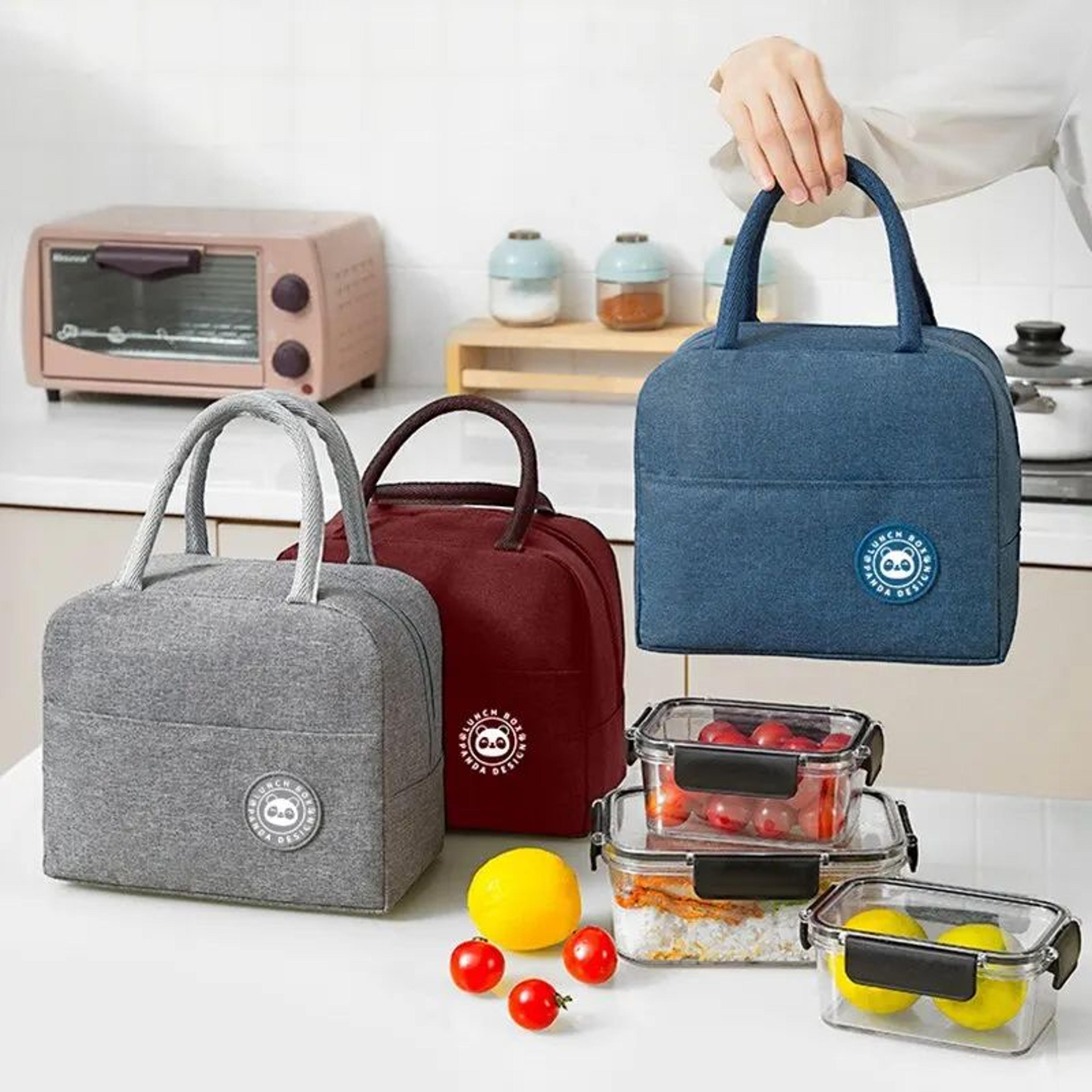 insulated canvas lunch tote bag