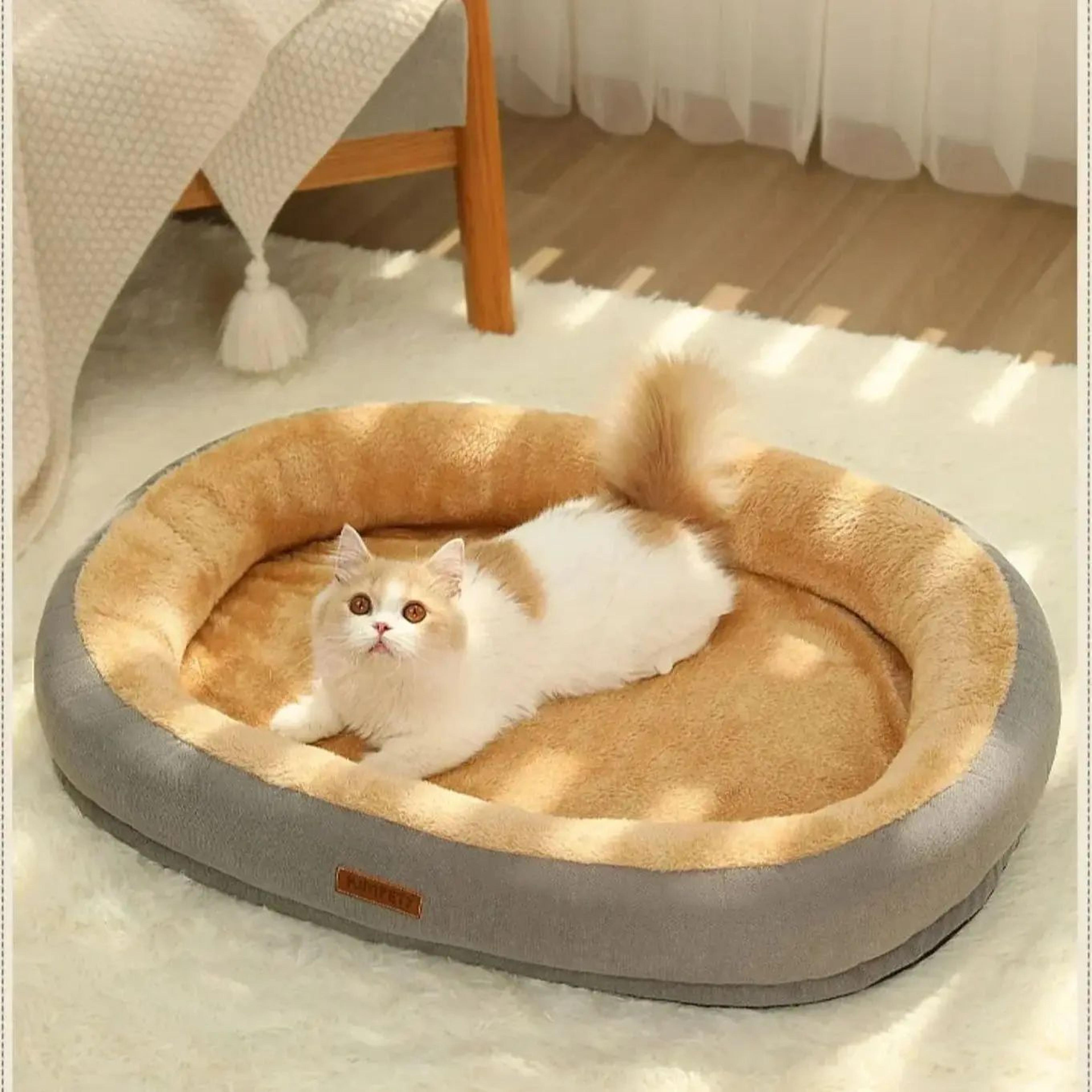warm plush winter pet bed