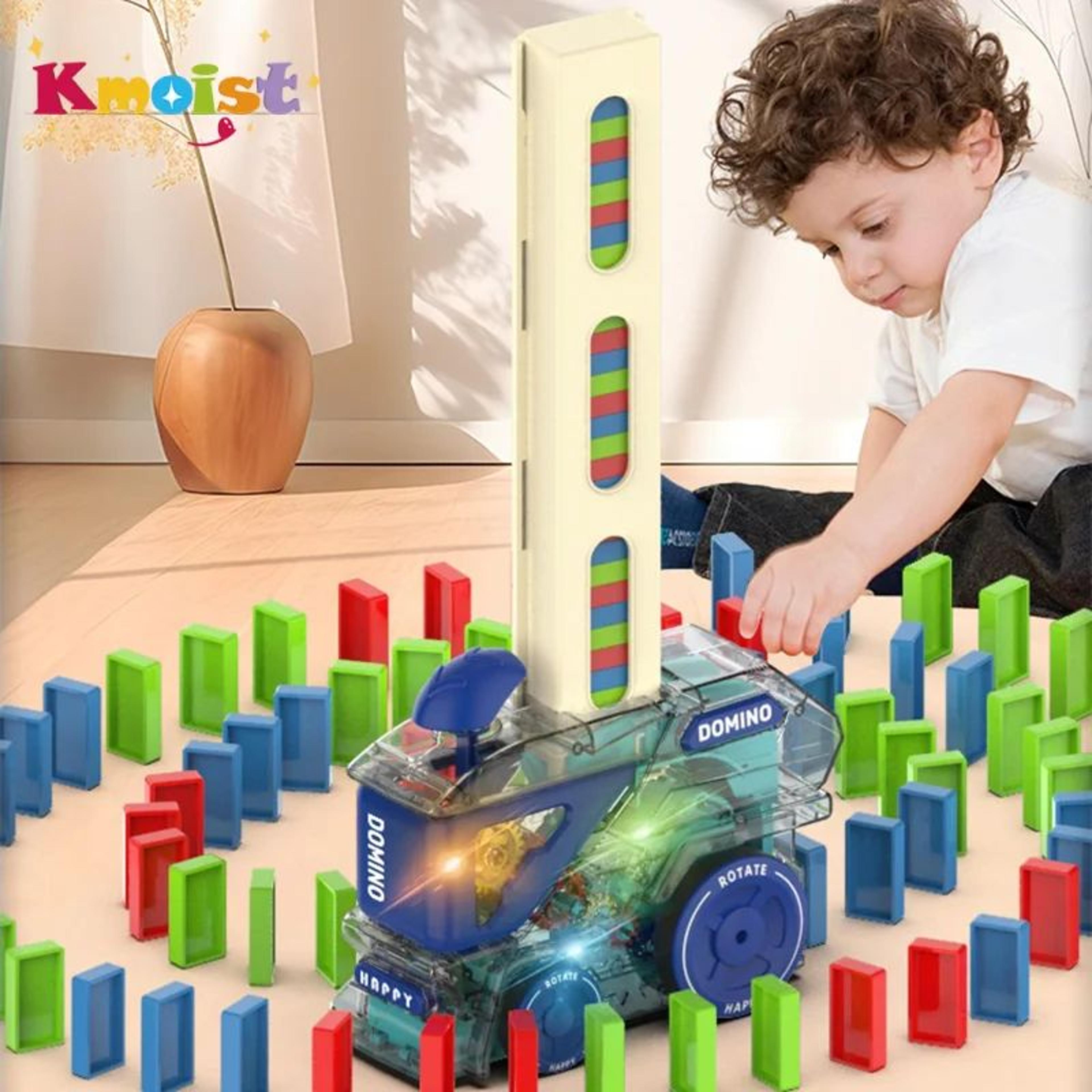 automatic domino train building toy
