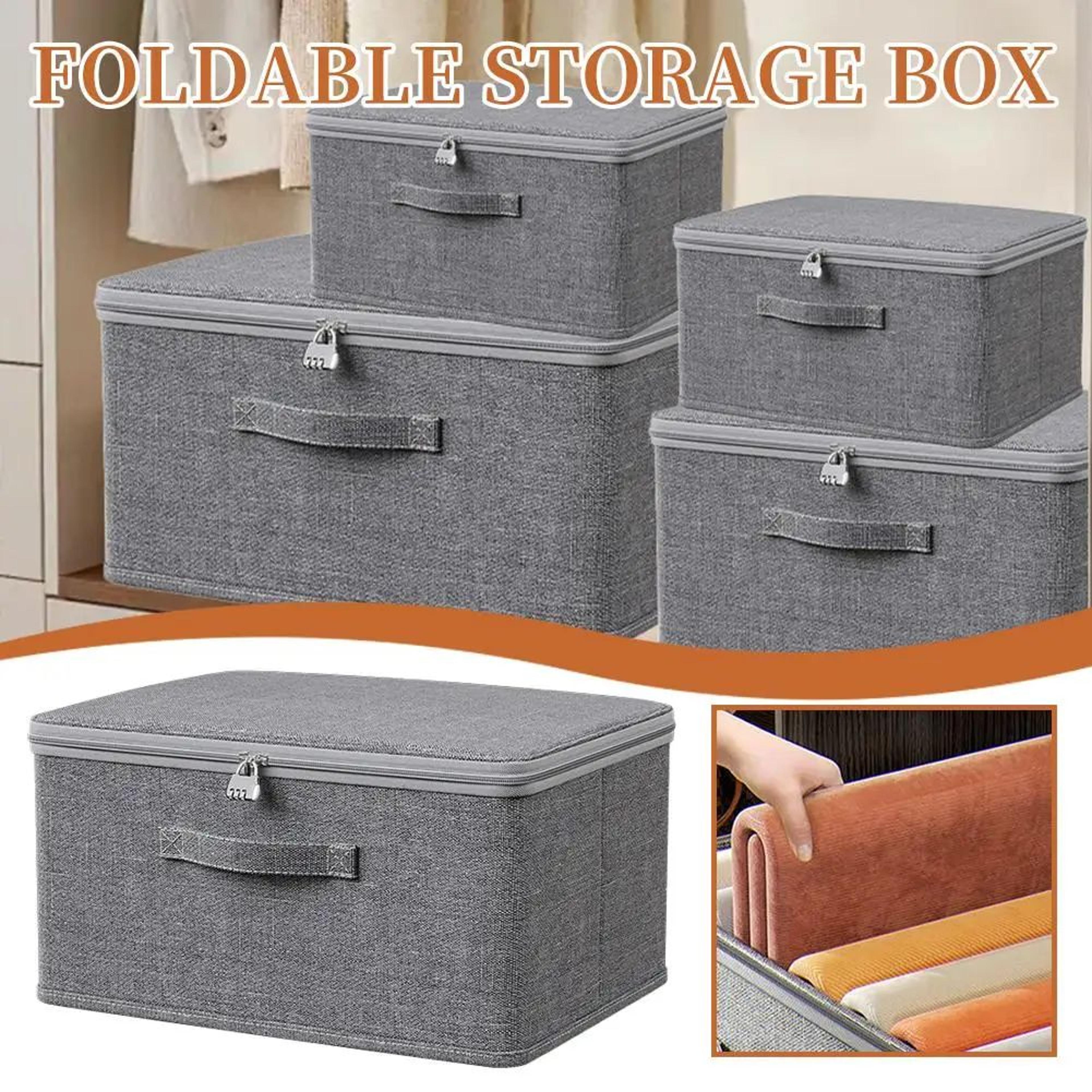 foldable fabric storage box with lid
