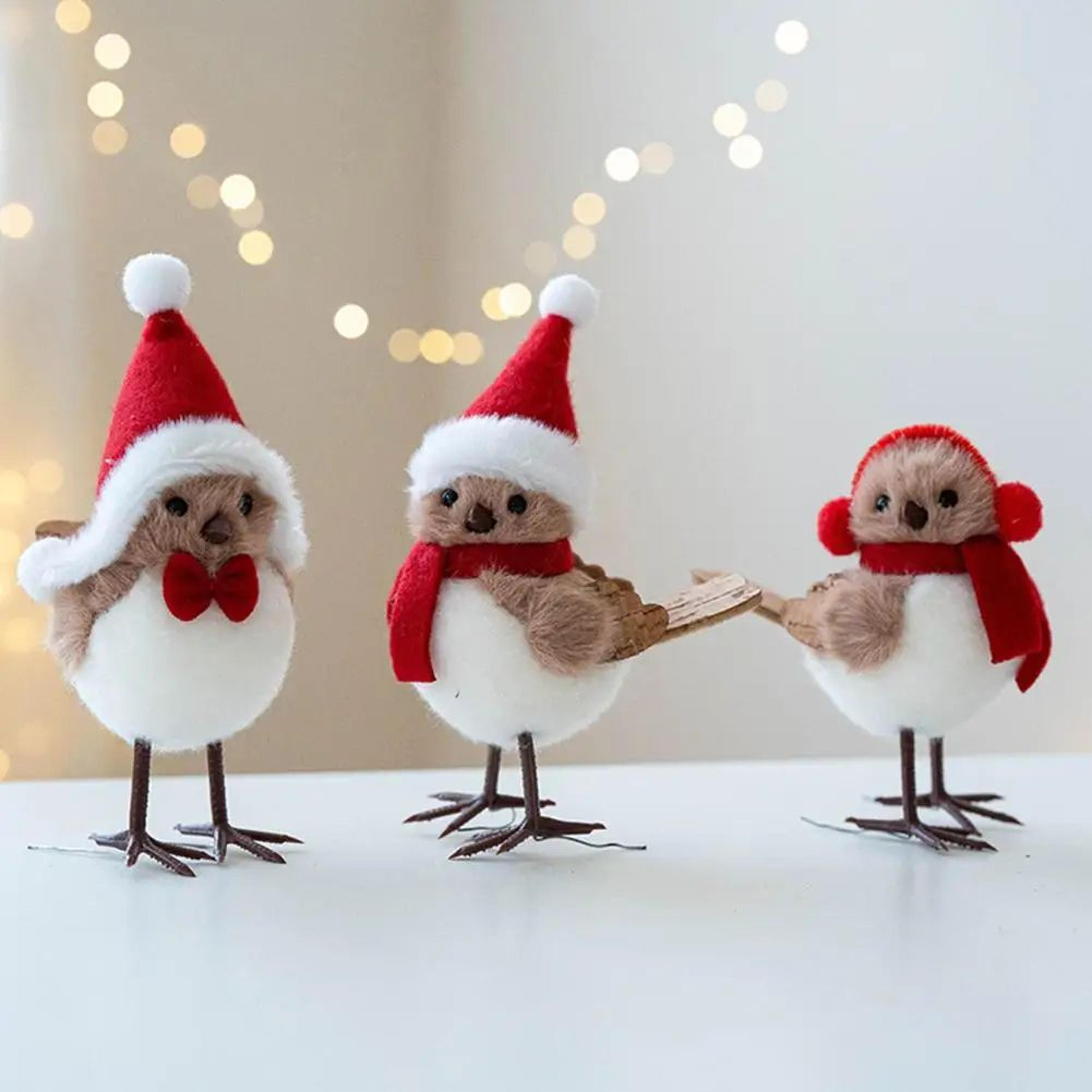 christmas artificial cardinal bird ornaments