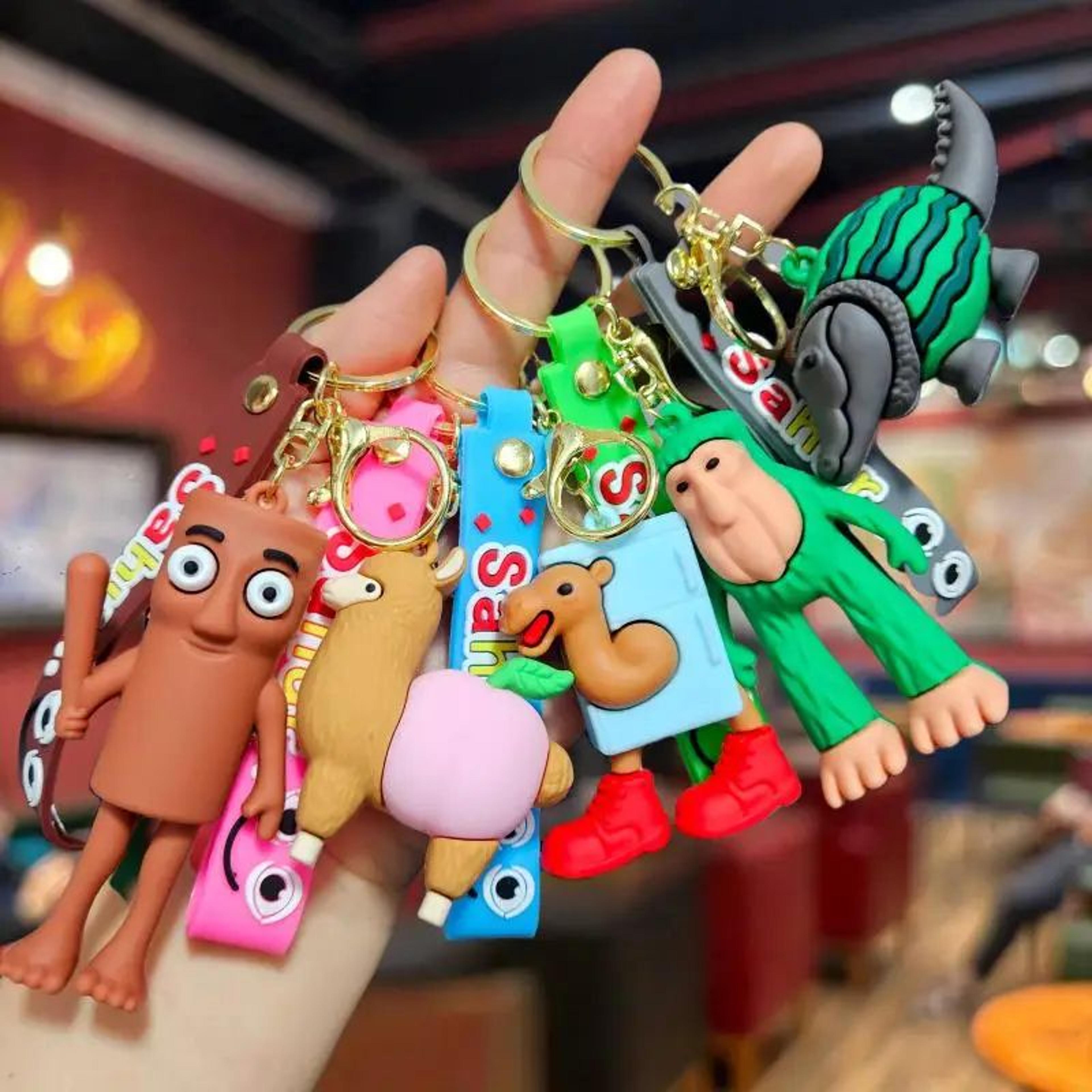 funny brainrot animal anime keychain