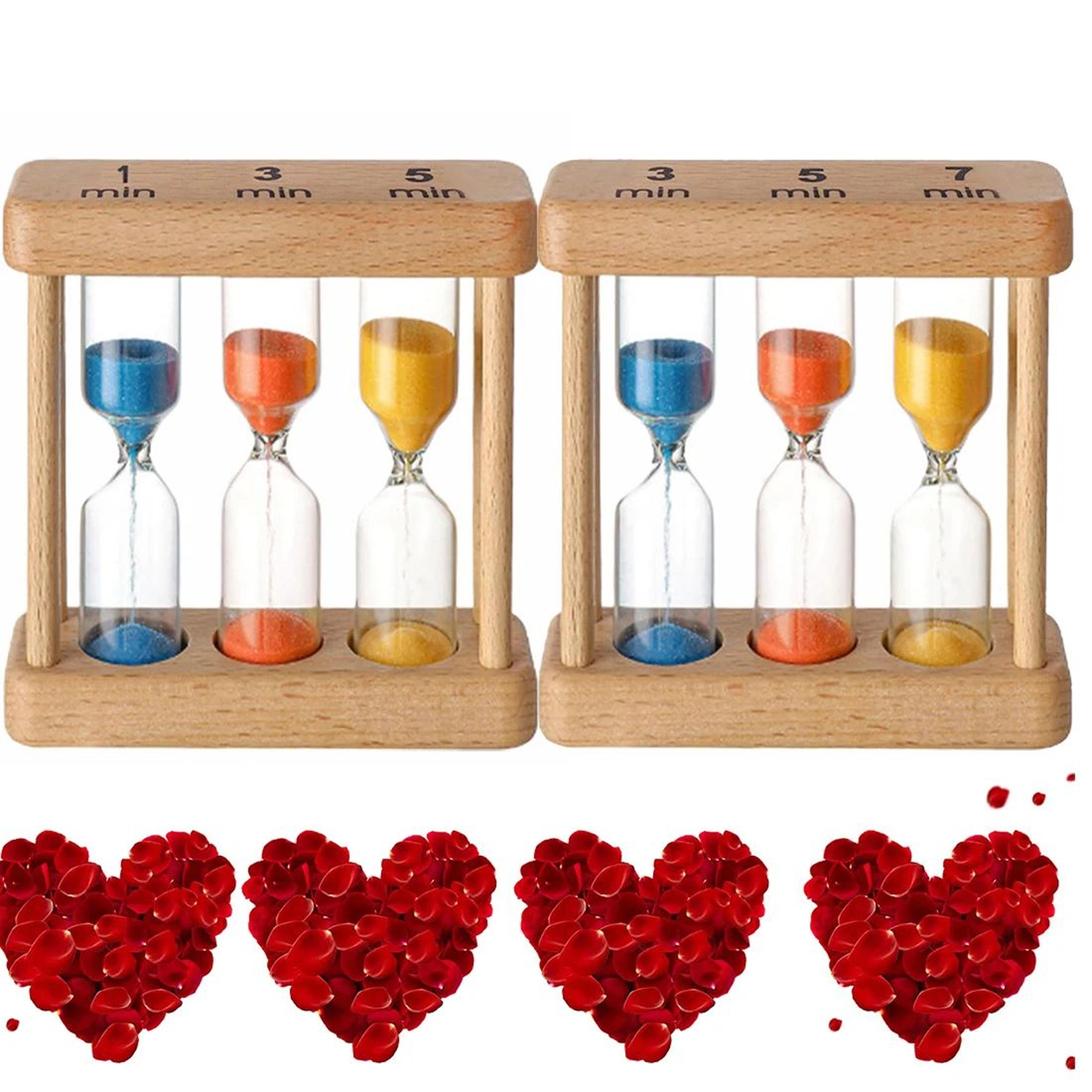 wooden sand timer hourglass set