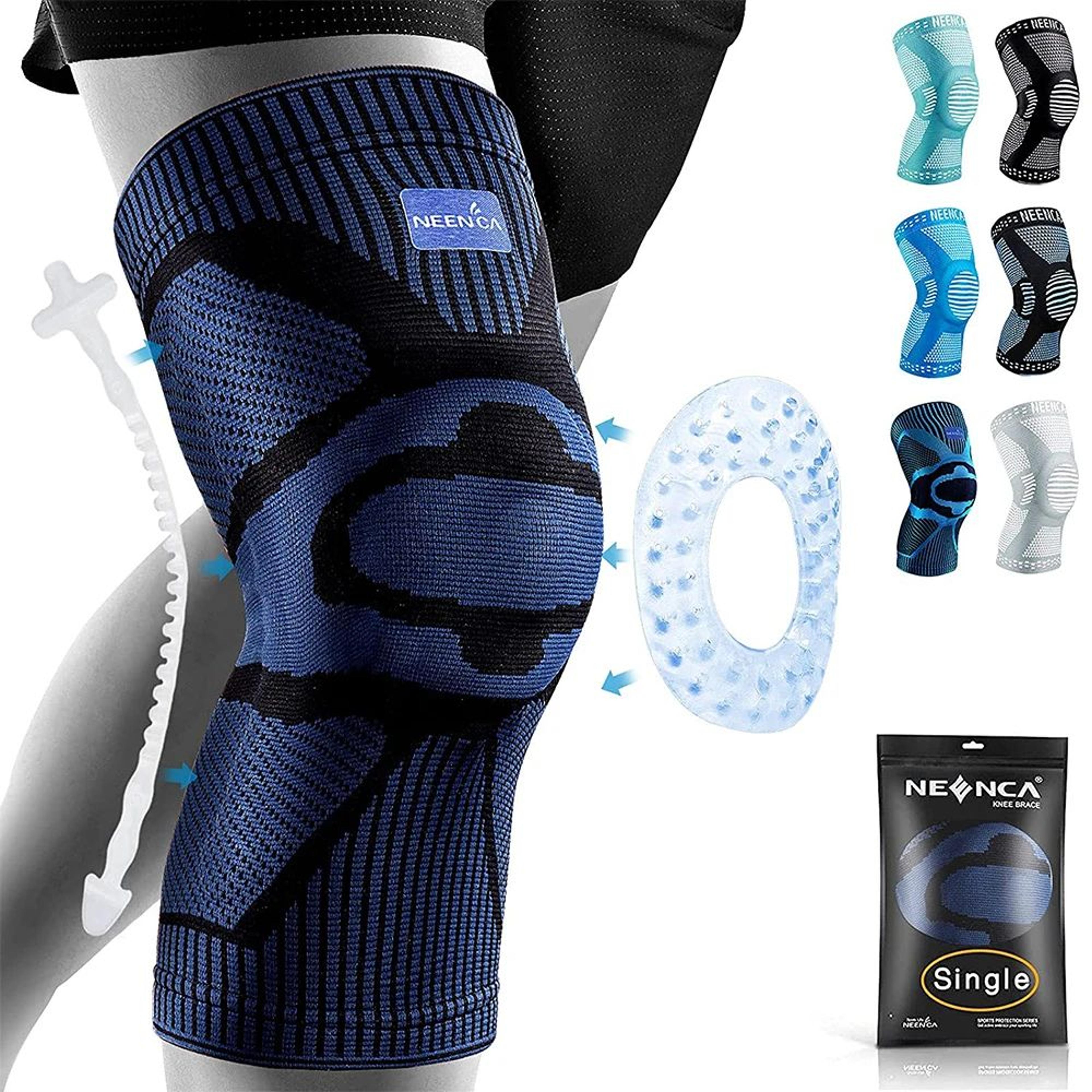 knee compression brace with stabilizers