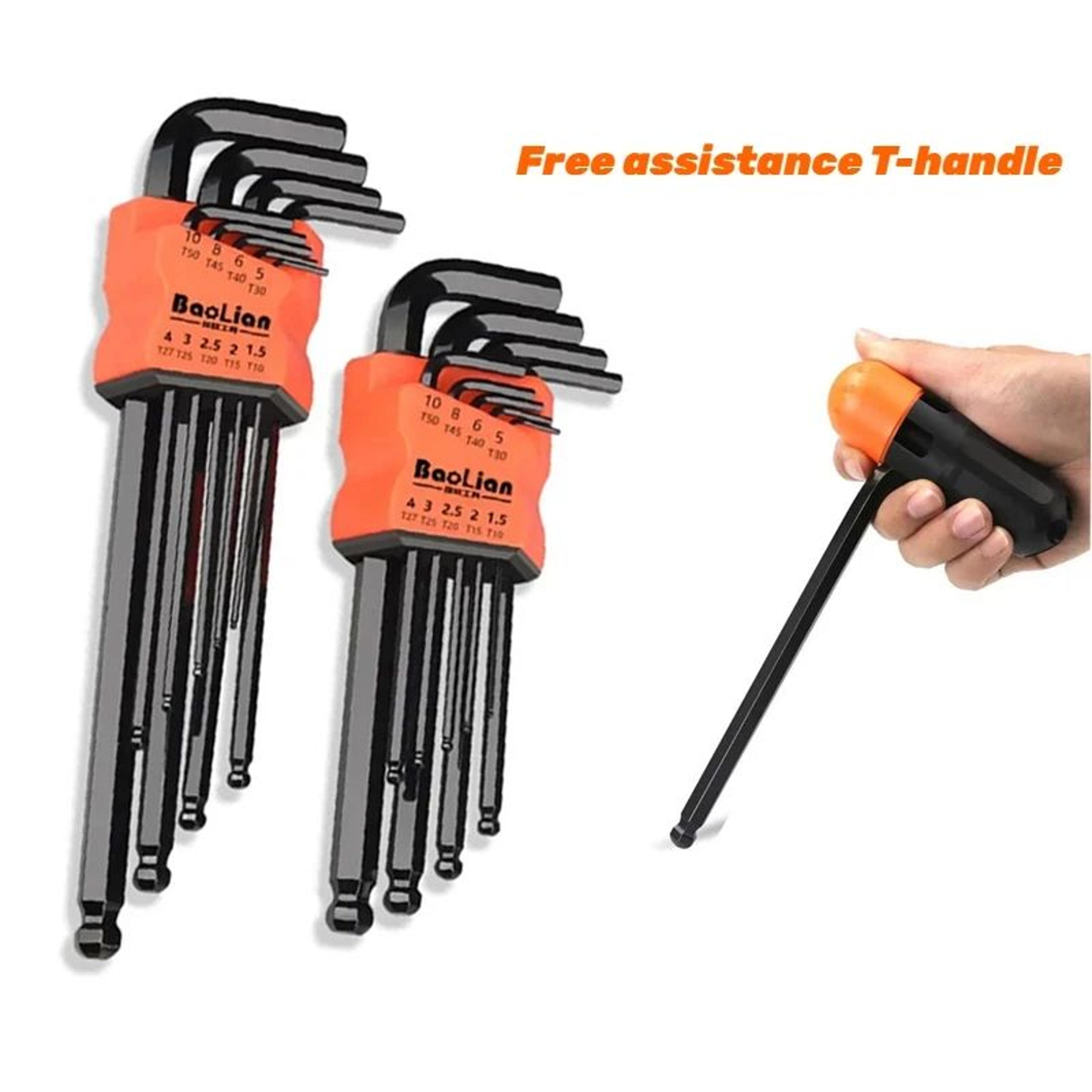 9pcs long ball end hex wrench set